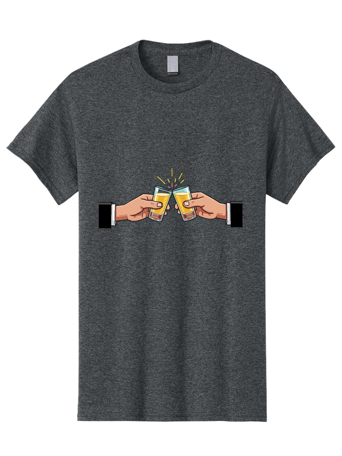 Hands-Toasting Men'S Graphic Tee, 100% Cotton, Comfortable Casual Summer Wear, Machine Washable, Clinking Glasses, Beer Toast, Celebratory Drinks, Social Gathering, Friendship Bonding, Festive Atmosphere Baa780 14