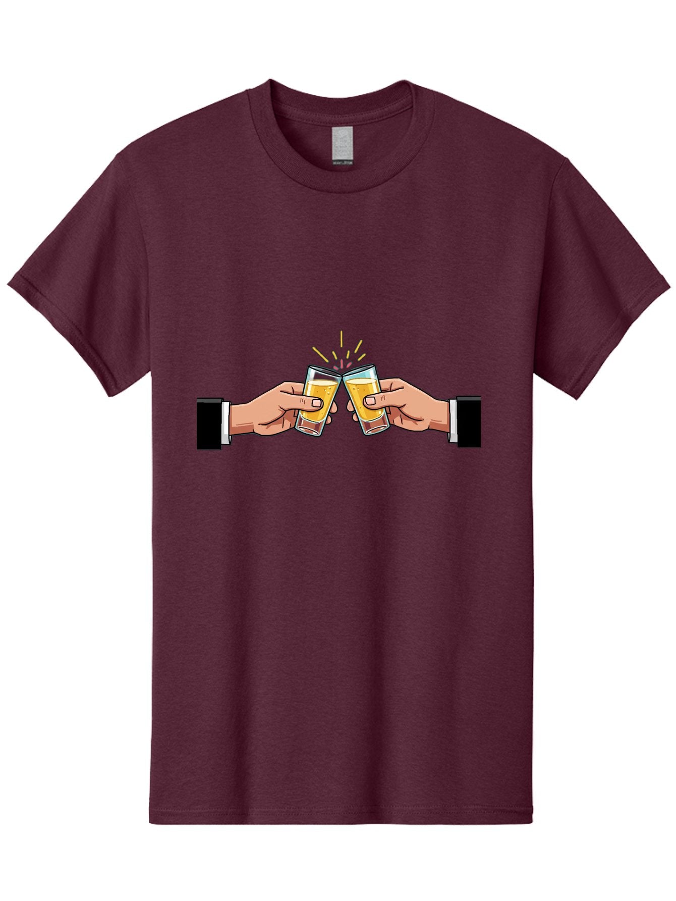 Hands-Toasting Men'S Graphic Tee, 100% Cotton, Comfortable Casual Summer Wear, Machine Washable, Clinking Glasses, Beer Toast, Celebratory Drinks, Social Gathering, Friendship Bonding, Festive Atmosphere Baa780 9