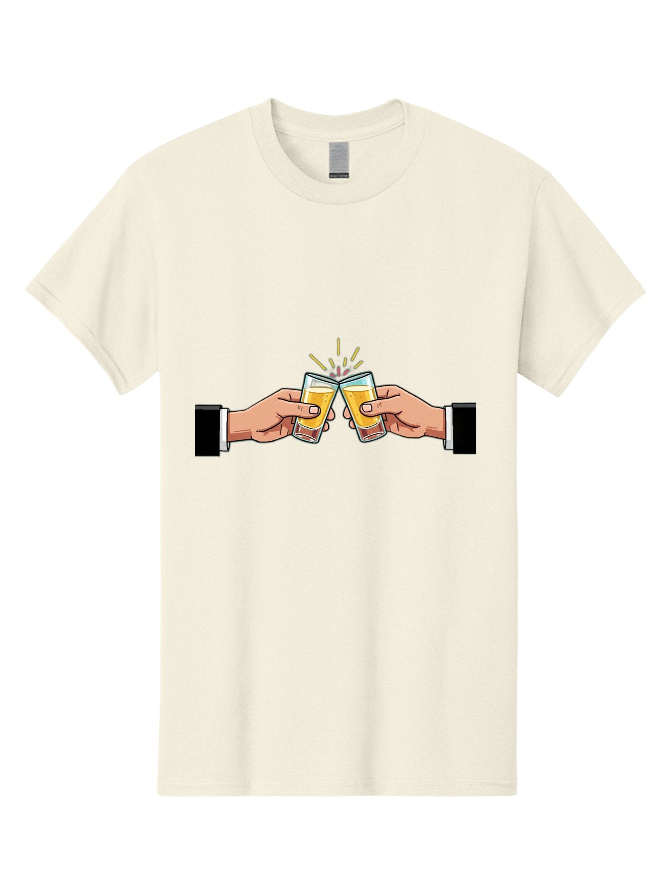 Hands-Toasting Men'S Graphic Tee, 100% Cotton, Comfortable Casual Summer Wear, Machine Washable, Clinking Glasses, Beer Toast, Celebratory Drinks, Social Gathering, Friendship Bonding, Festive Atmosphere Baa780 15
