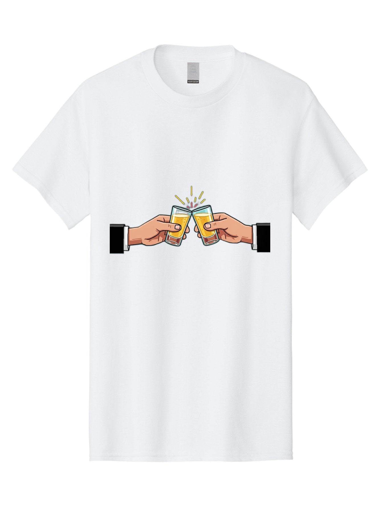 Hands-Toasting Men'S Graphic Tee, 100% Cotton, Comfortable Casual Summer Wear, Machine Washable, Clinking Glasses, Beer Toast, Celebratory Drinks, Social Gathering, Friendship Bonding, Festive Atmosphere Baa780 12