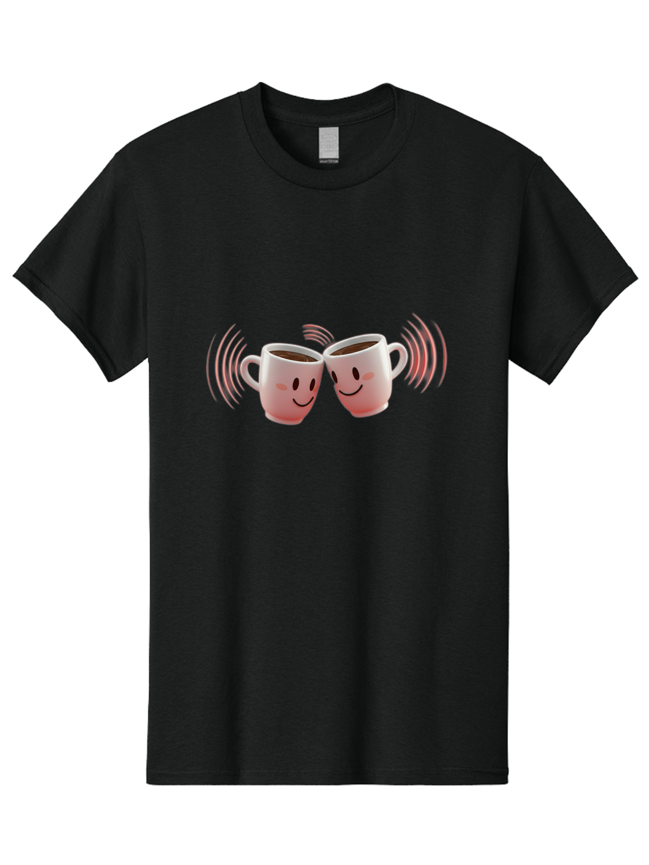 Happy-Coffee-Cups Men'S Graphic Tee, 100% Cotton, Comfortable Casual Summer Wear, Machine Washable, Clinking Coffee Cups, Smiley Faces, Coffee Break, Happy Vibes, Social Bonding, Friendship, Joyful Moment, Cute Cartoon, Coffee Lovers Baa781 17