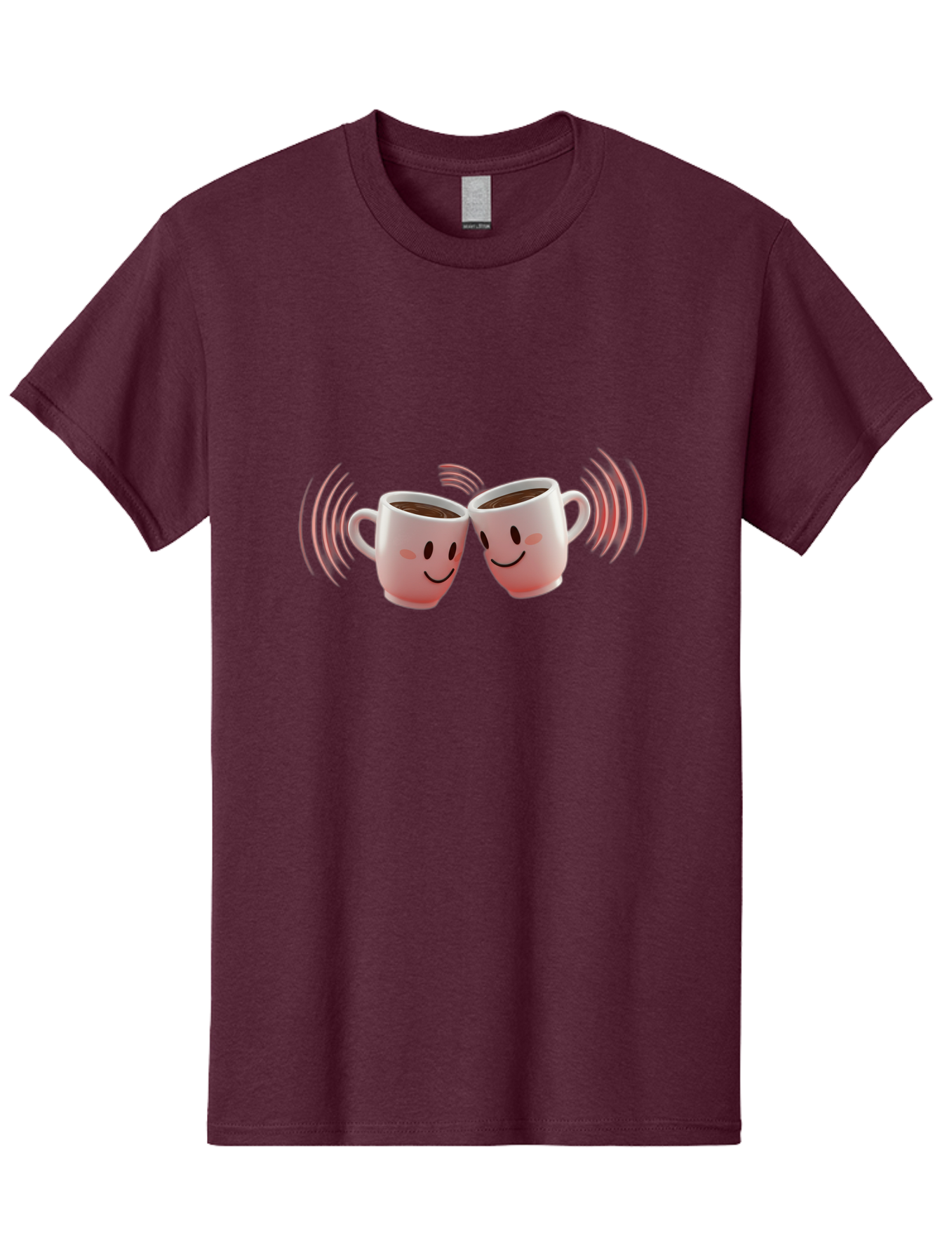 Happy-Coffee-Cups Men'S Graphic Tee, 100% Cotton, Comfortable Casual Summer Wear, Machine Washable, Clinking Coffee Cups, Smiley Faces, Coffee Break, Happy Vibes, Social Bonding, Friendship, Joyful Moment, Cute Cartoon, Coffee Lovers Baa781 29