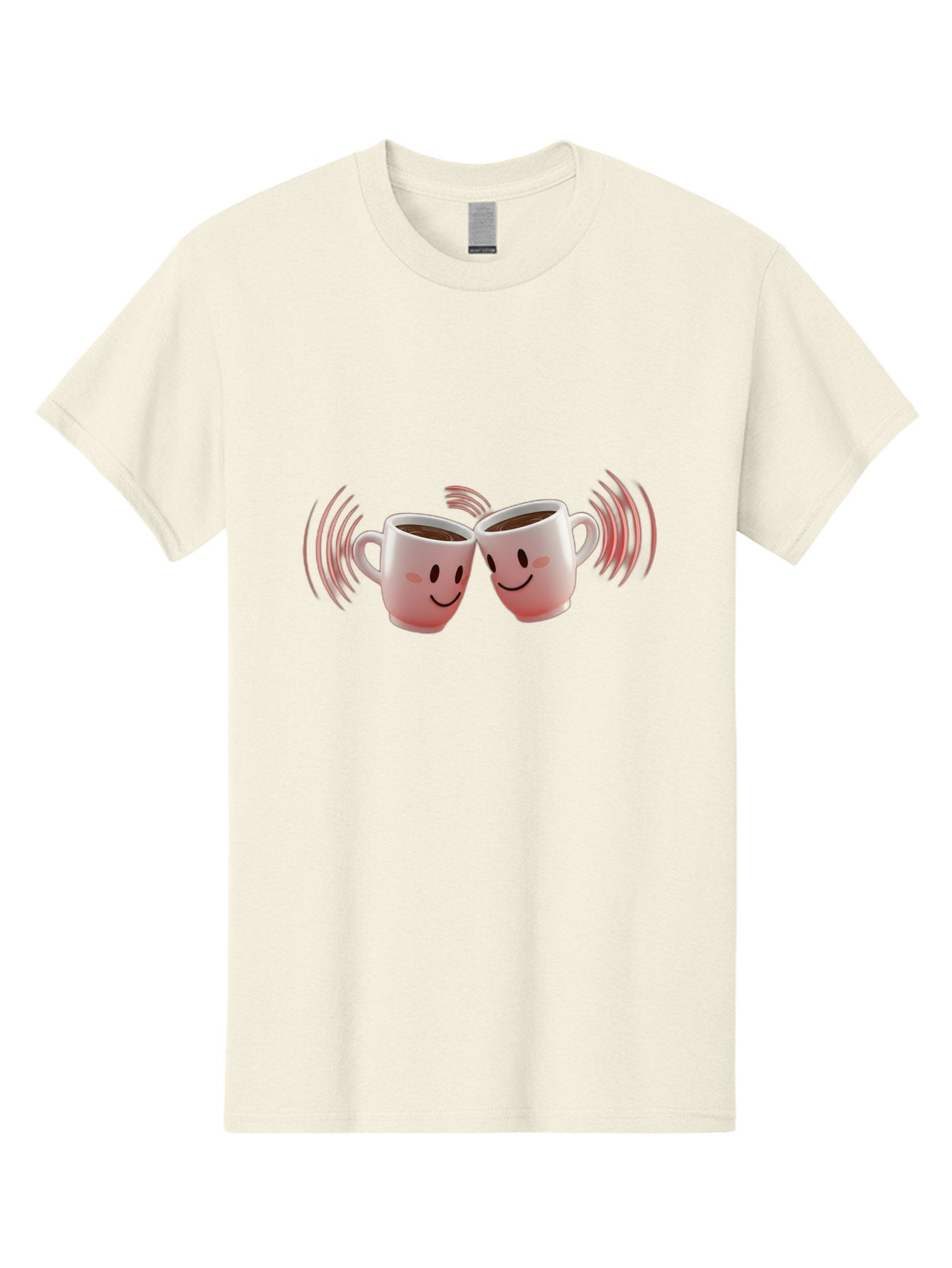 Happy-Coffee-Cups Men'S Graphic Tee, 100% Cotton, Comfortable Casual Summer Wear, Machine Washable, Clinking Coffee Cups, Smiley Faces, Coffee Break, Happy Vibes, Social Bonding, Friendship, Joyful Moment, Cute Cartoon, Coffee Lovers Baa781 15