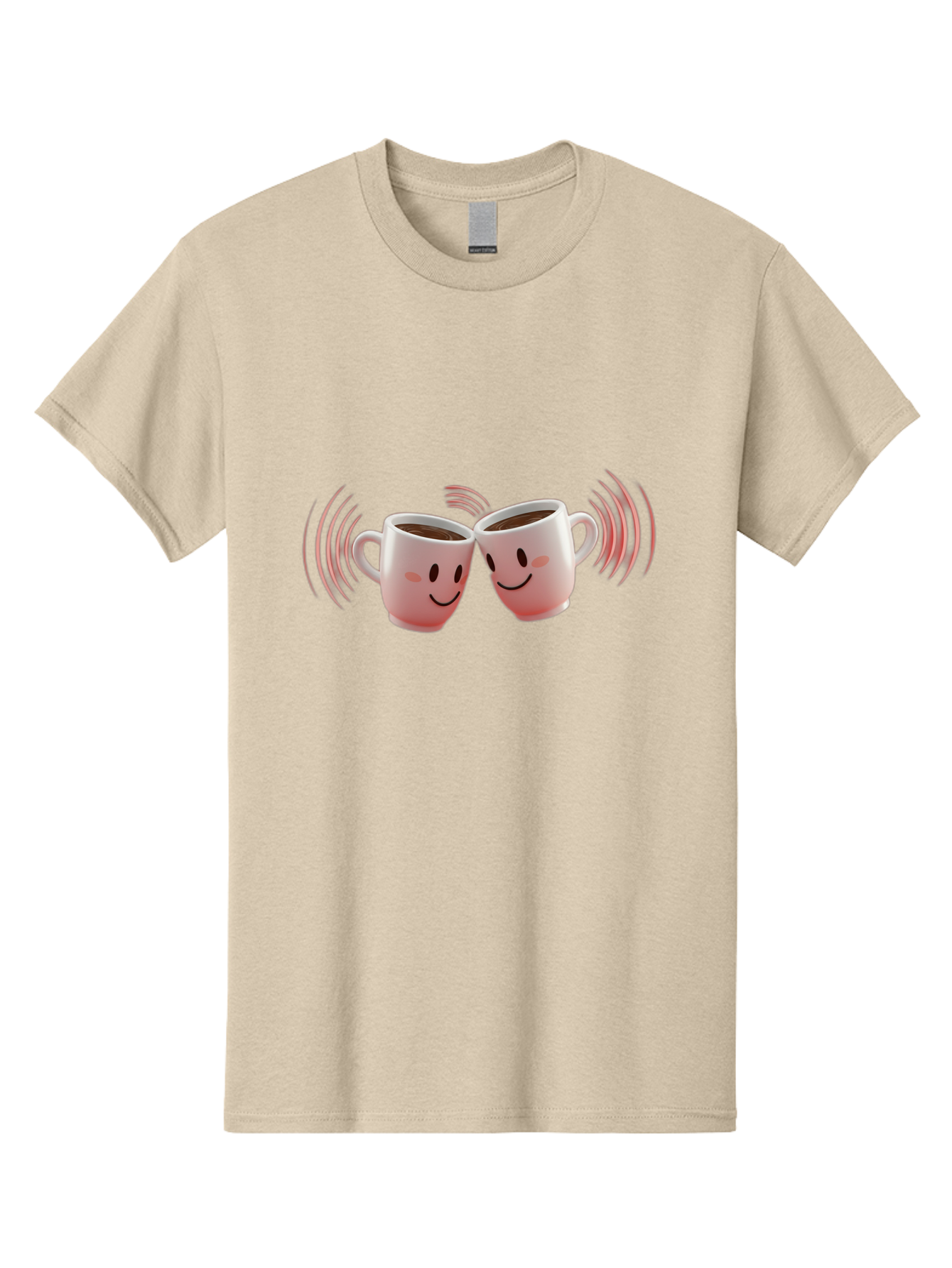 Happy-Coffee-Cups Men'S Graphic Tee, 100% Cotton, Comfortable Casual Summer Wear, Machine Washable, Clinking Coffee Cups, Smiley Faces, Coffee Break, Happy Vibes, Social Bonding, Friendship, Joyful Moment, Cute Cartoon, Coffee Lovers Baa781 7