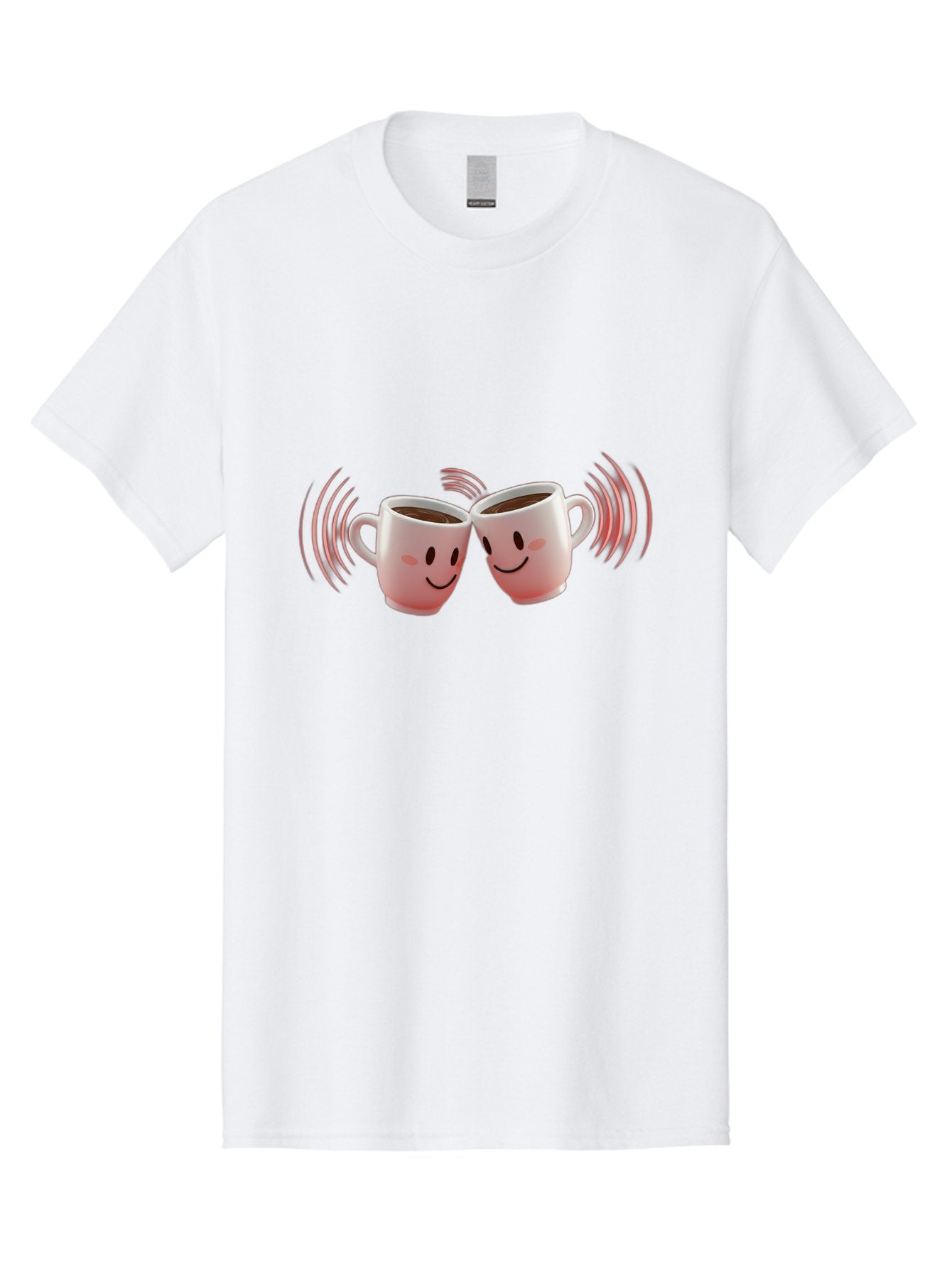 Happy-Coffee-Cups Men'S Graphic Tee, 100% Cotton, Comfortable Casual Summer Wear, Machine Washable, Clinking Coffee Cups, Smiley Faces, Coffee Break, Happy Vibes, Social Bonding, Friendship, Joyful Moment, Cute Cartoon, Coffee Lovers Baa781 9