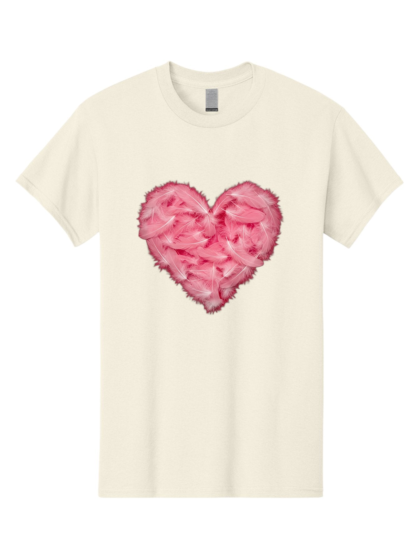 Heart-Of-Feathers Men'S Graphic Tee, 100% Cotton, Comfortable Casual Summer Wear, Machine Washable, Pink Feather Heart, Love Symbol, Soft Texture, Delicate Feathers, Romantic Gesture, Tender Heart, Loving Feeling Baa787 7