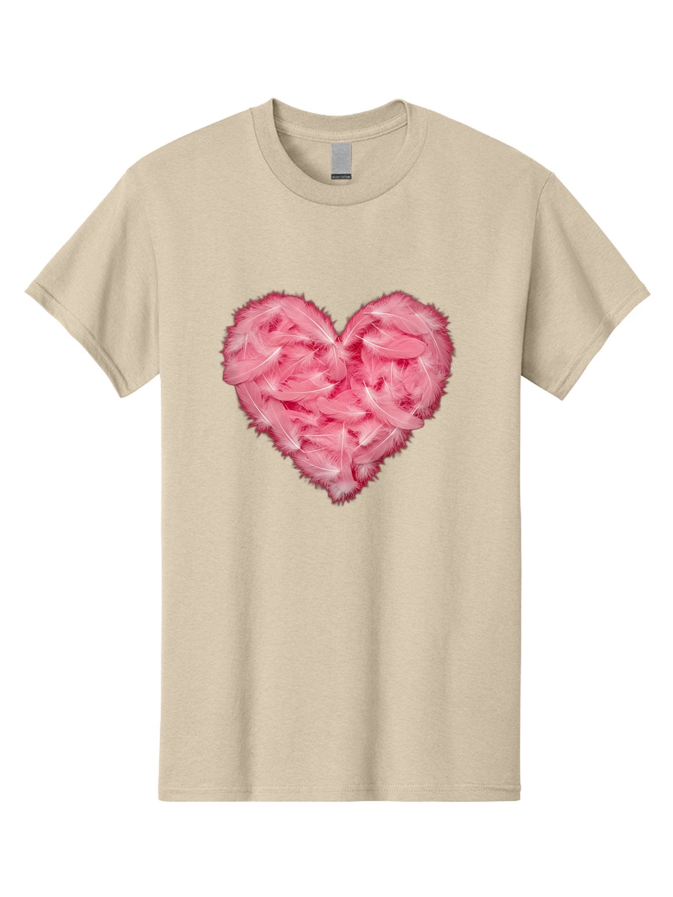 Heart-Of-Feathers Men'S Graphic Tee, 100% Cotton, Comfortable Casual Summer Wear, Machine Washable, Pink Feather Heart, Love Symbol, Soft Texture, Delicate Feathers, Romantic Gesture, Tender Heart, Loving Feeling Baa787 6