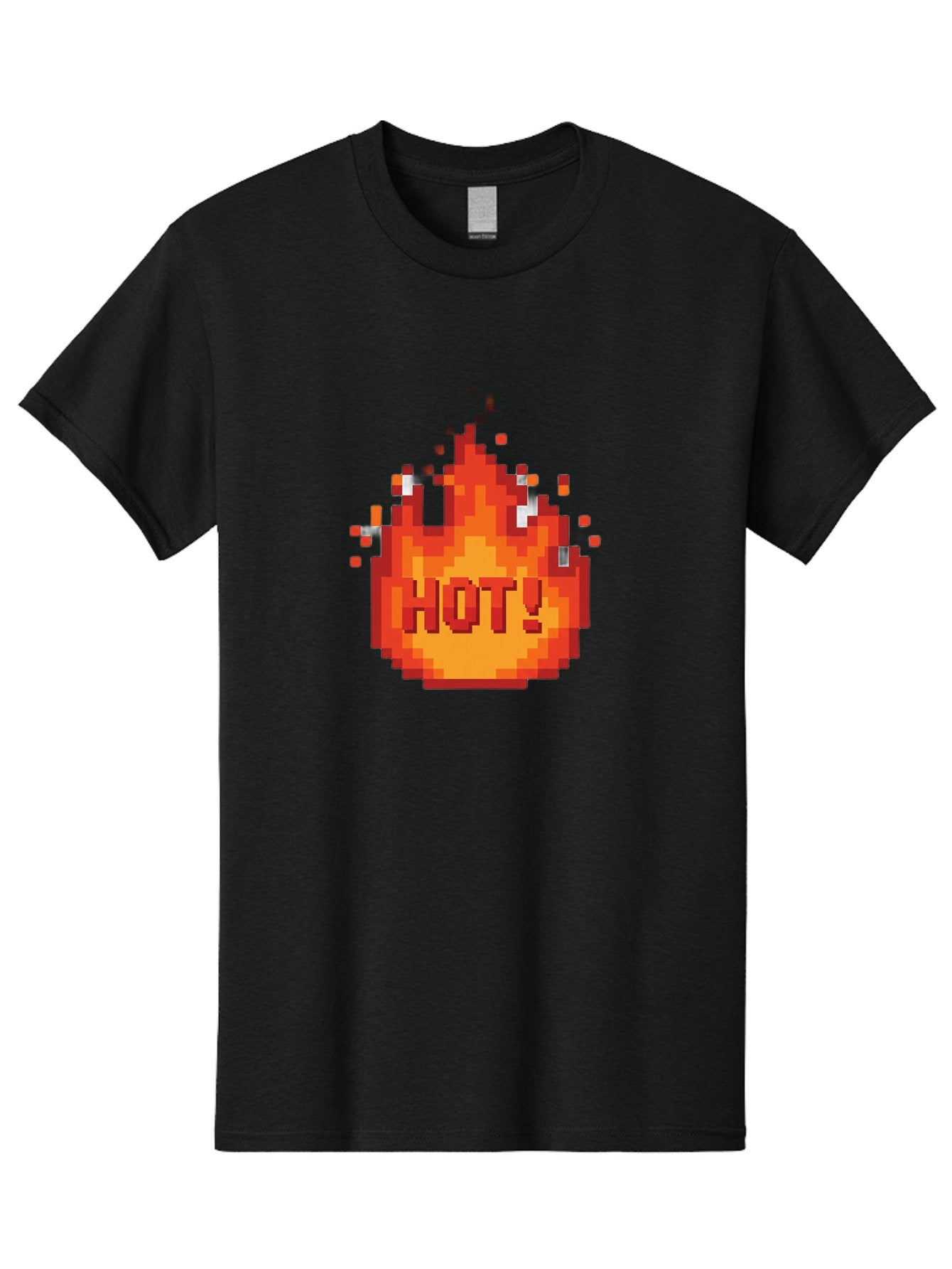 Hot-1 Men'S Graphic Tee, 100% Cotton, Comfortable Casual Summer Wear, Machine Washable, Blazing Fire, Hot Emoji, Burning Flames, Fiery Passion, Intense Heat, Vibrant Graphics, Pixel Art, Retro Style, Digital Graphics Baa797 13