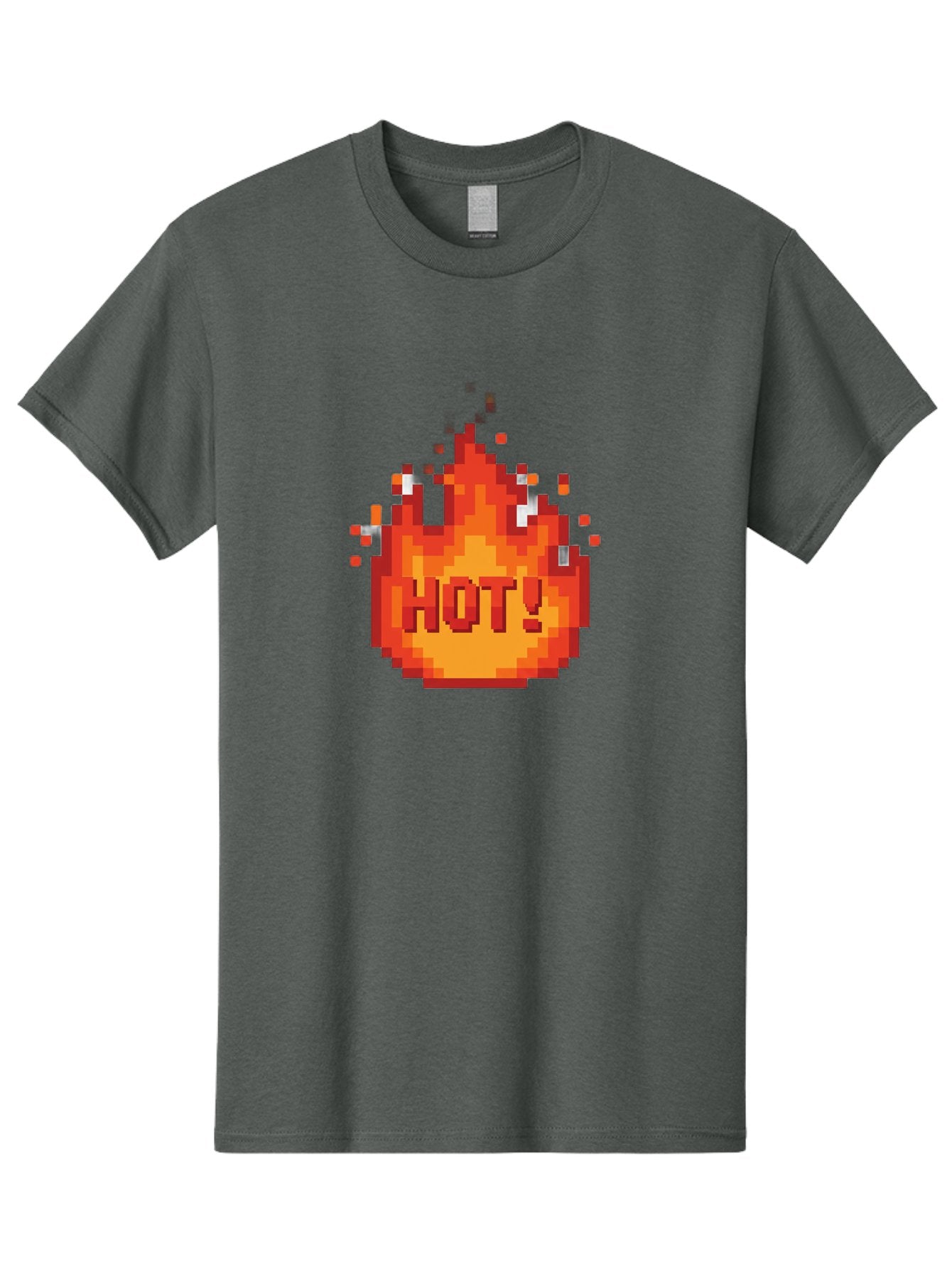 Hot-1 Men'S Graphic Tee, 100% Cotton, Comfortable Casual Summer Wear, Machine Washable, Blazing Fire, Hot Emoji, Burning Flames, Fiery Passion, Intense Heat, Vibrant Graphics, Pixel Art, Retro Style, Digital Graphics Baa797 12