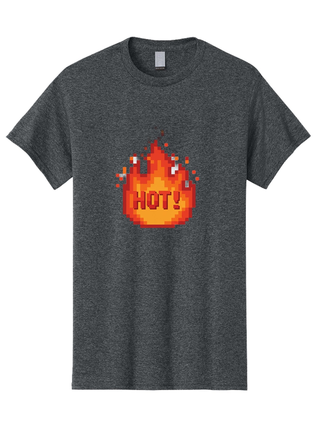 Hot-1 Men'S Graphic Tee, 100% Cotton, Comfortable Casual Summer Wear, Machine Washable, Blazing Fire, Hot Emoji, Burning Flames, Fiery Passion, Intense Heat, Vibrant Graphics, Pixel Art, Retro Style, Digital Graphics Baa797 8
