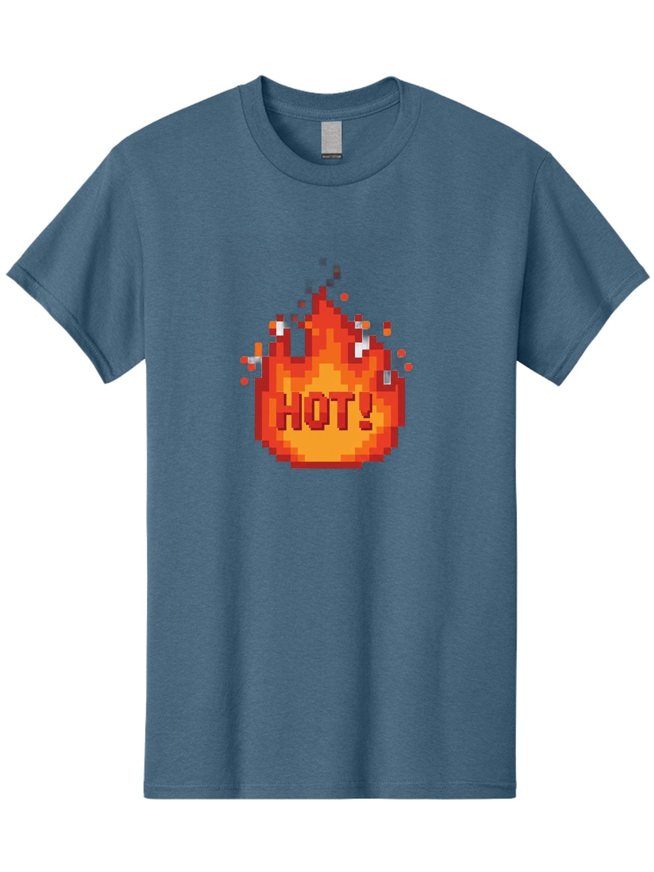 Hot-1 Men'S Graphic Tee, 100% Cotton, Comfortable Casual Summer Wear, Machine Washable, Blazing Fire, Hot Emoji, Burning Flames, Fiery Passion, Intense Heat, Vibrant Graphics, Pixel Art, Retro Style, Digital Graphics Baa797 15