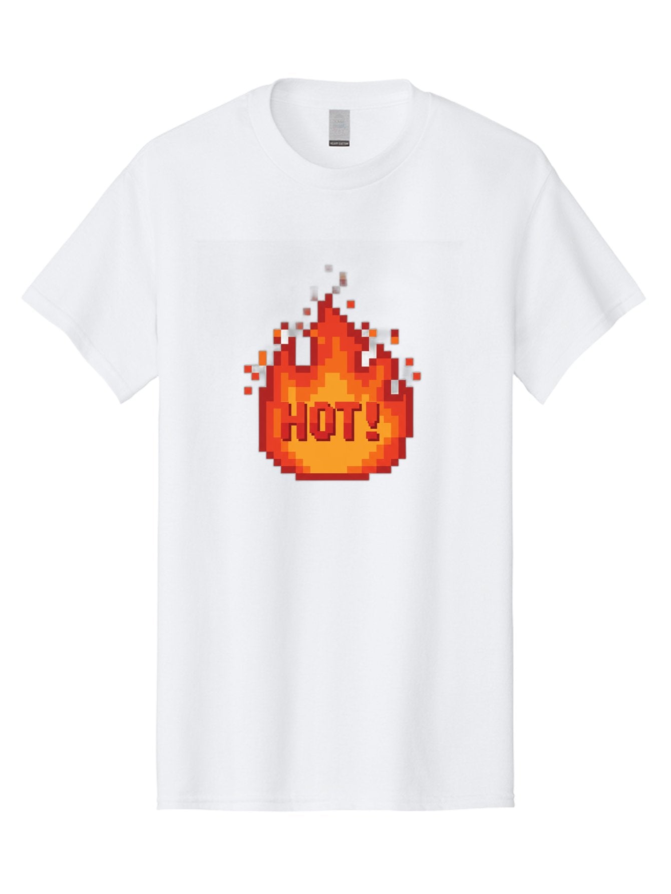 Hot-1 Men'S Graphic Tee, 100% Cotton, Comfortable Casual Summer Wear, Machine Washable, Blazing Fire, Hot Emoji, Burning Flames, Fiery Passion, Intense Heat, Vibrant Graphics, Pixel Art, Retro Style, Digital Graphics Baa797 7