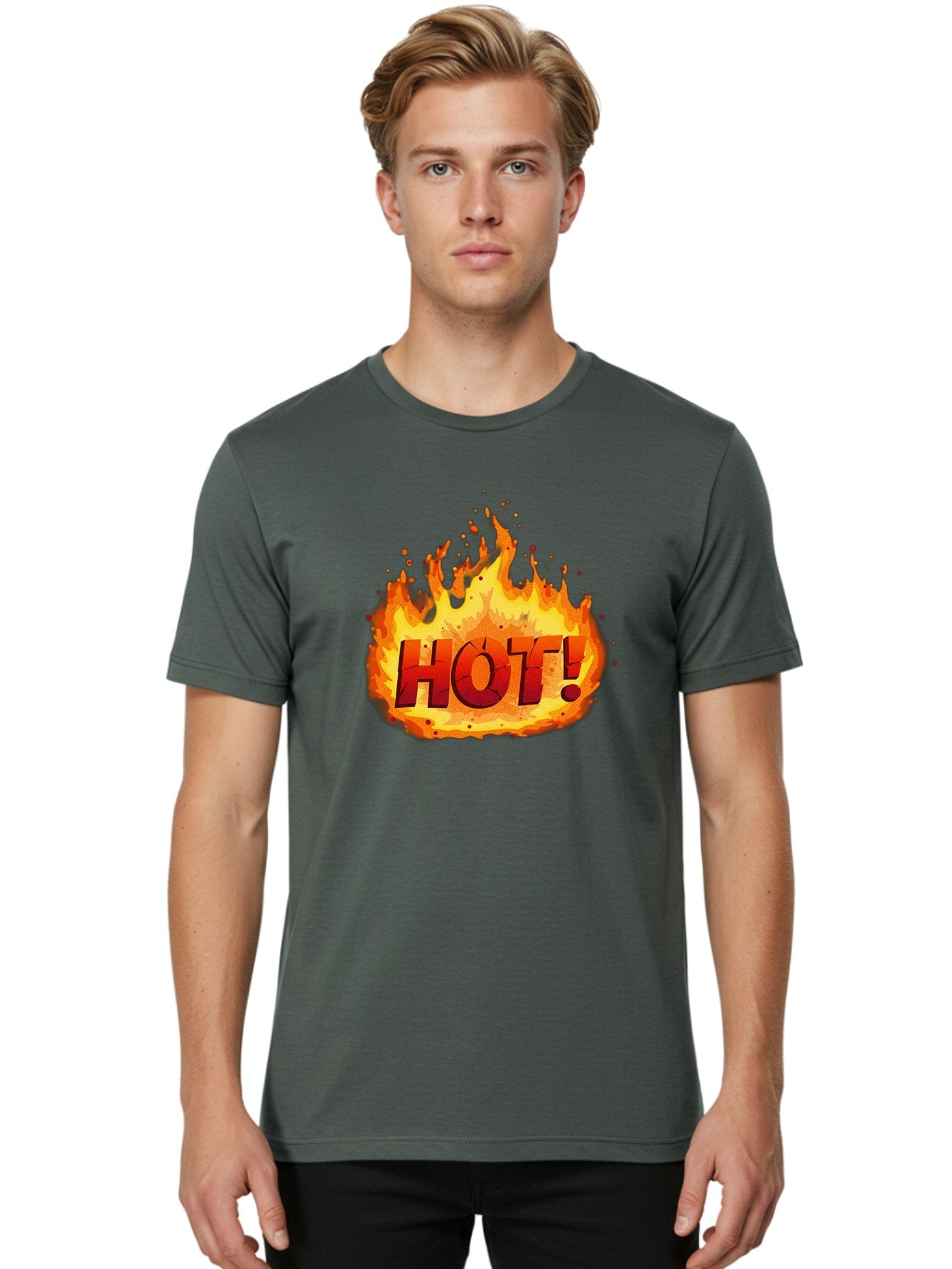 Hot-10 Men'S Graphic Tee, 100% Cotton, Comfortable Casual Summer Wear, Machine Washable, Flaming Text, Hot!, Burning Flames, Bold Font, Fiery Design, Attention-Grabbing Graphic, Intense Illustration, Passionate Visuals, Dramatic Effect Baa798 27