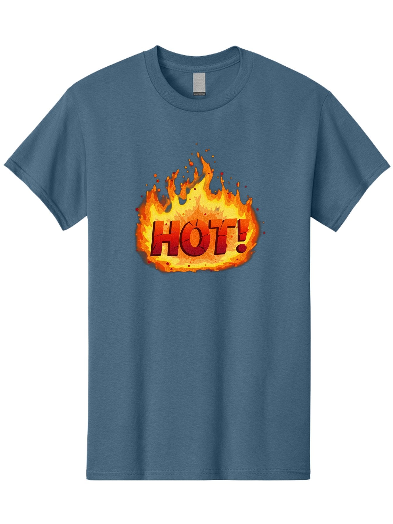 Hot-10 Men'S Graphic Tee, 100% Cotton, Comfortable Casual Summer Wear, Machine Washable, Flaming Text, Hot!, Burning Flames, Bold Font, Fiery Design, Attention-Grabbing Graphic, Intense Illustration, Passionate Visuals, Dramatic Effect Baa798 3