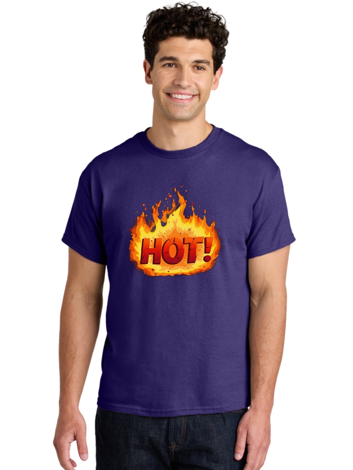Hot-10 Men'S Graphic Tee, 100% Cotton, Comfortable Casual Summer Wear, Machine Washable, Flaming Text, Hot!, Burning Flames, Bold Font, Fiery Design, Attention-Grabbing Graphic, Intense Illustration, Passionate Visuals, Dramatic Effect Baa798 26