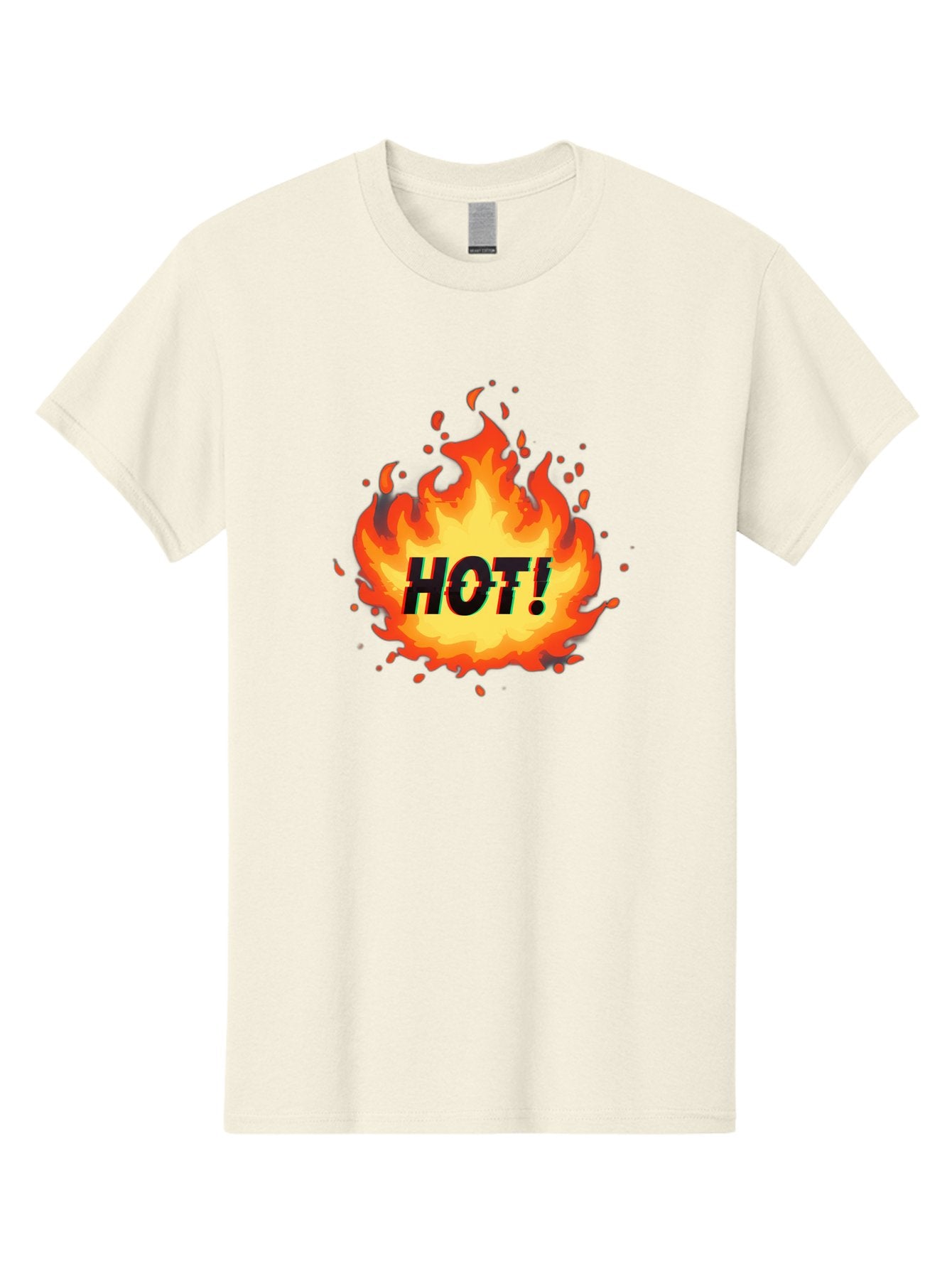 Hot-12 Men'S Graphic Tee, 100% Cotton, Comfortable Casual Summer Wear, Machine Washable, Yellow And Orange Flame, Fire Graphic, Hot Text, Bold Font, Intense Heat, Fiery Illustration, Dramatic Design, Splattered Flames Baa800 7