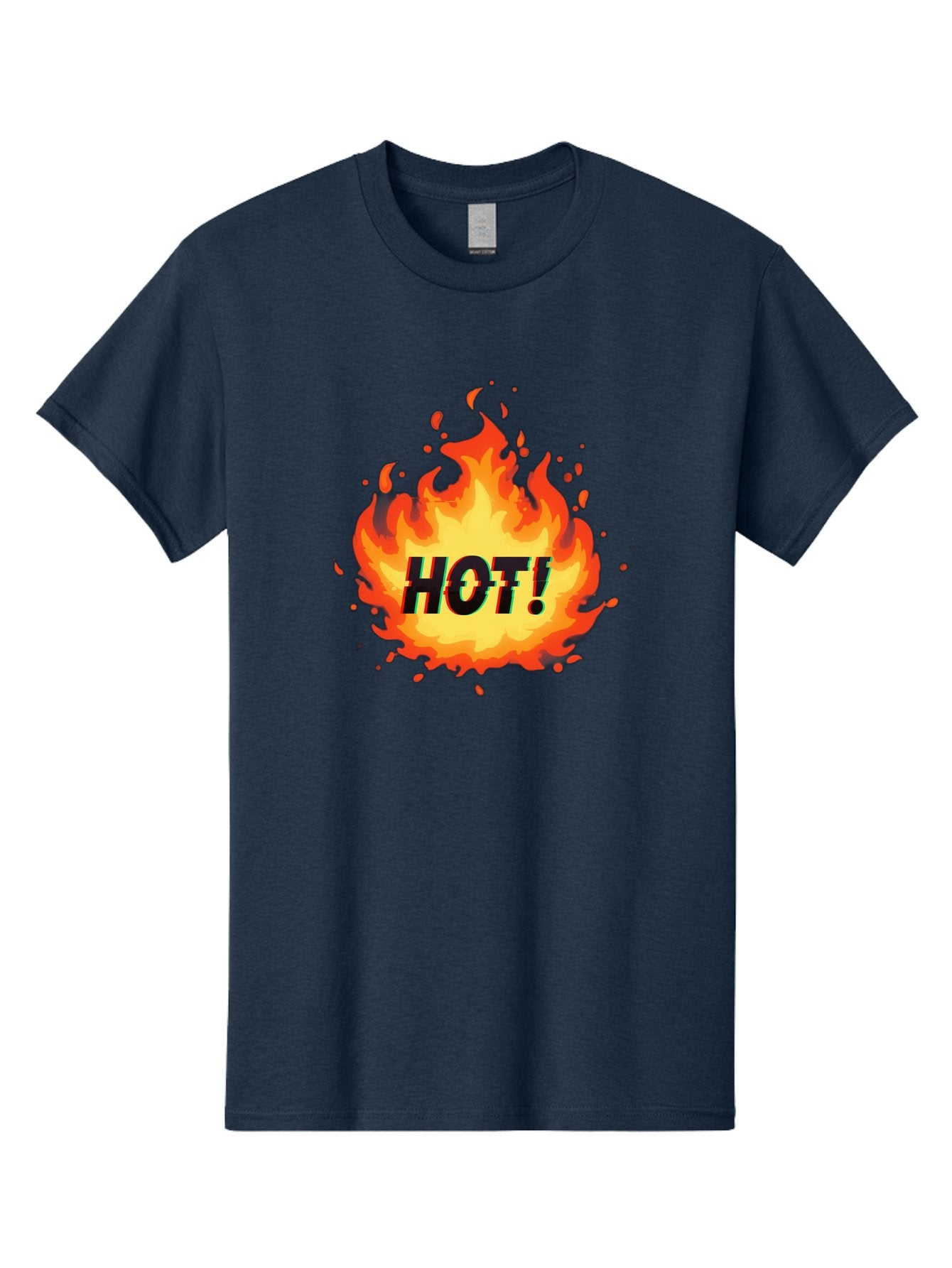 Hot-12 Men'S Graphic Tee, 100% Cotton, Comfortable Casual Summer Wear, Machine Washable, Yellow And Orange Flame, Fire Graphic, Hot Text, Bold Font, Intense Heat, Fiery Illustration, Dramatic Design, Splattered Flames Baa800 10