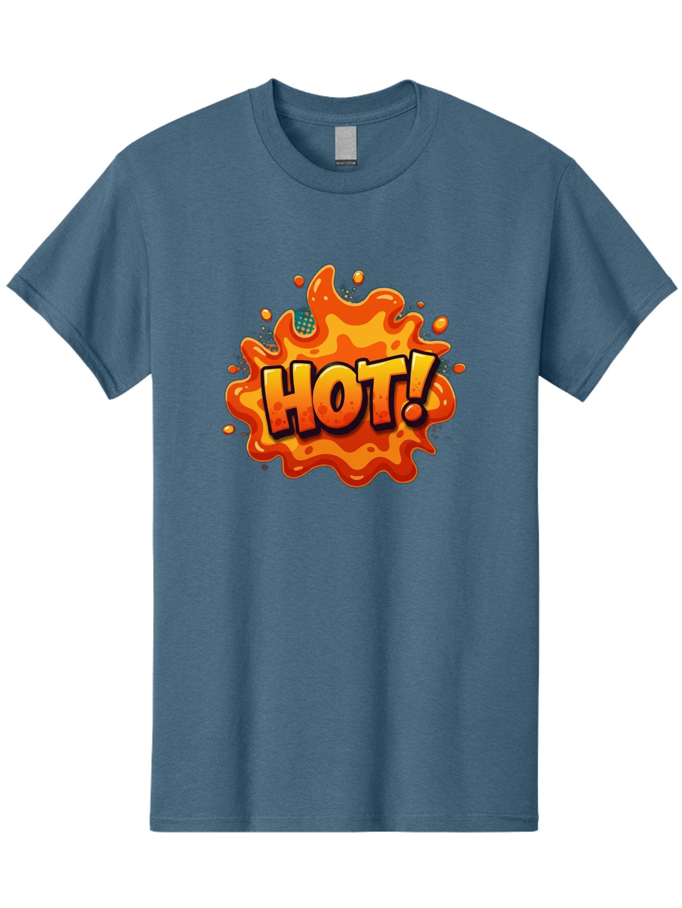 Hot-2 Men'S Graphic Tee, 100% Cotton, Comfortable Casual Summer Wear, Machine Washable, Hot Sauce, Spicy Food, Cartoon Style, Vibrant Colors, Splattered Design, Condiment, Bold Typography, Animated Art Baa801