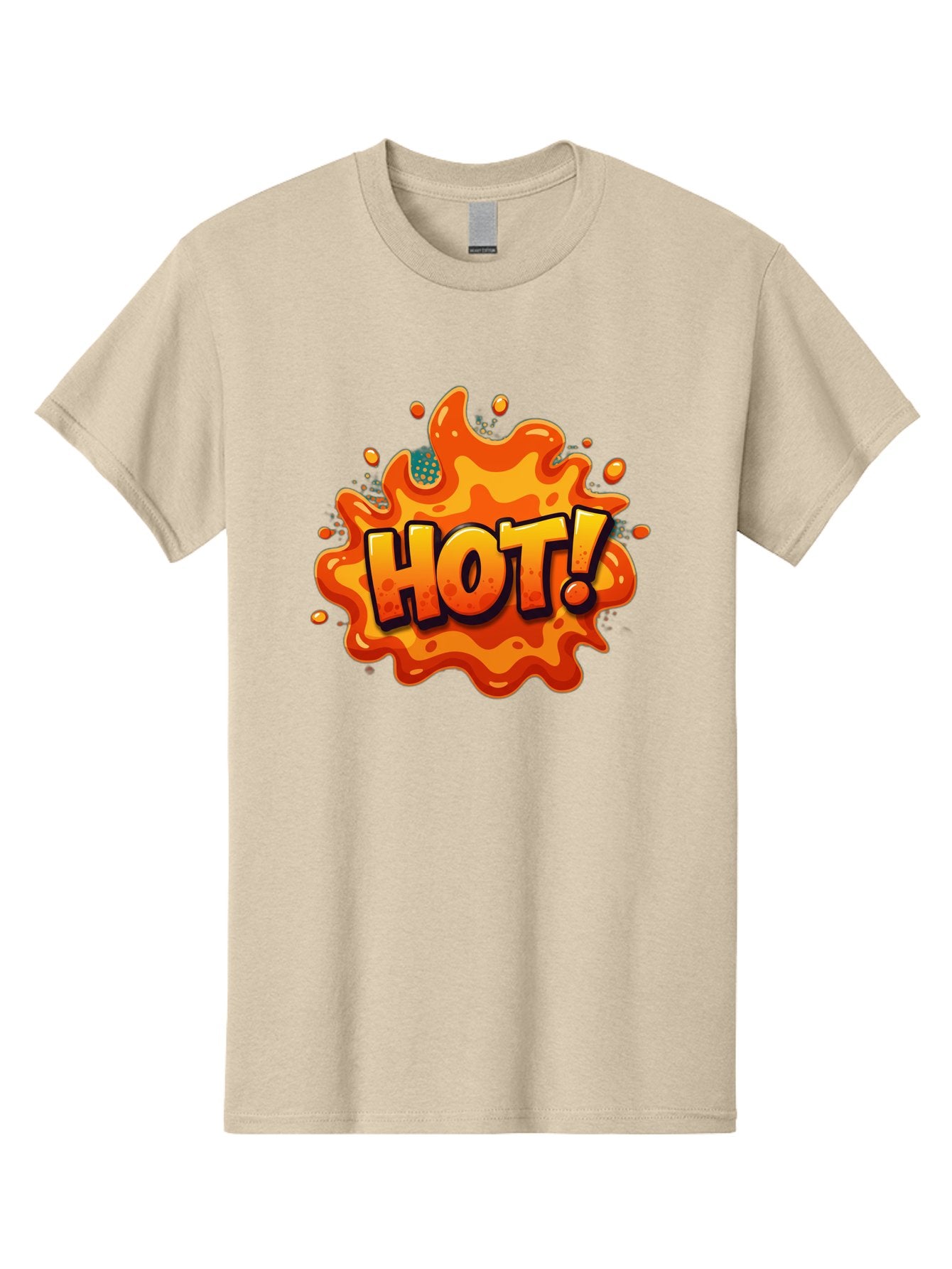 Hot-2 Men'S Graphic Tee, 100% Cotton, Comfortable Casual Summer Wear, Machine Washable, Hot Sauce, Spicy Food, Cartoon Style, Vibrant Colors, Splattered Design, Condiment, Bold Typography, Animated Art Baa801 6