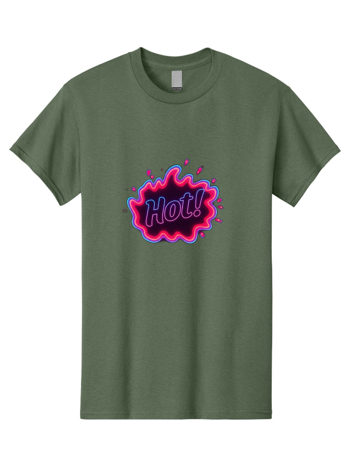 Hot-4 Men'S Graphic Tee, 100% Cotton, Comfortable Casual Summer Wear, Machine Washable, Neon Sign, Hot Sale, Comic Book Style, Pop Art, Vibrant Pink, Blue Glow, Dynamic Graphics, Attention-Grabbing Design, Trendy Visuals, Energetic Feel, Baa803 14