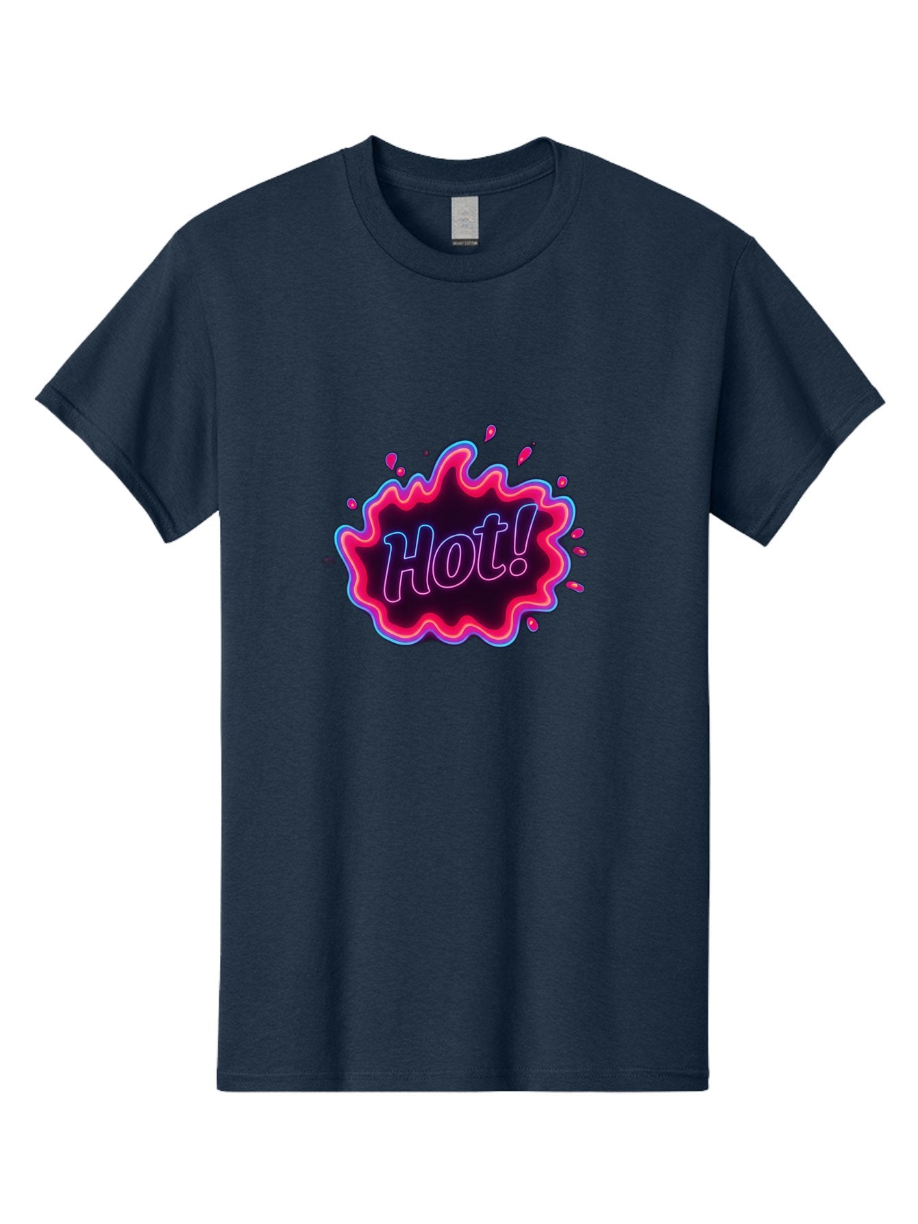 Hot-4 Men'S Graphic Tee, 100% Cotton, Comfortable Casual Summer Wear, Machine Washable, Neon Sign, Hot Sale, Comic Book Style, Pop Art, Vibrant Pink, Blue Glow, Dynamic Graphics, Attention-Grabbing Design, Trendy Visuals, Energetic Feel, Baa803 4