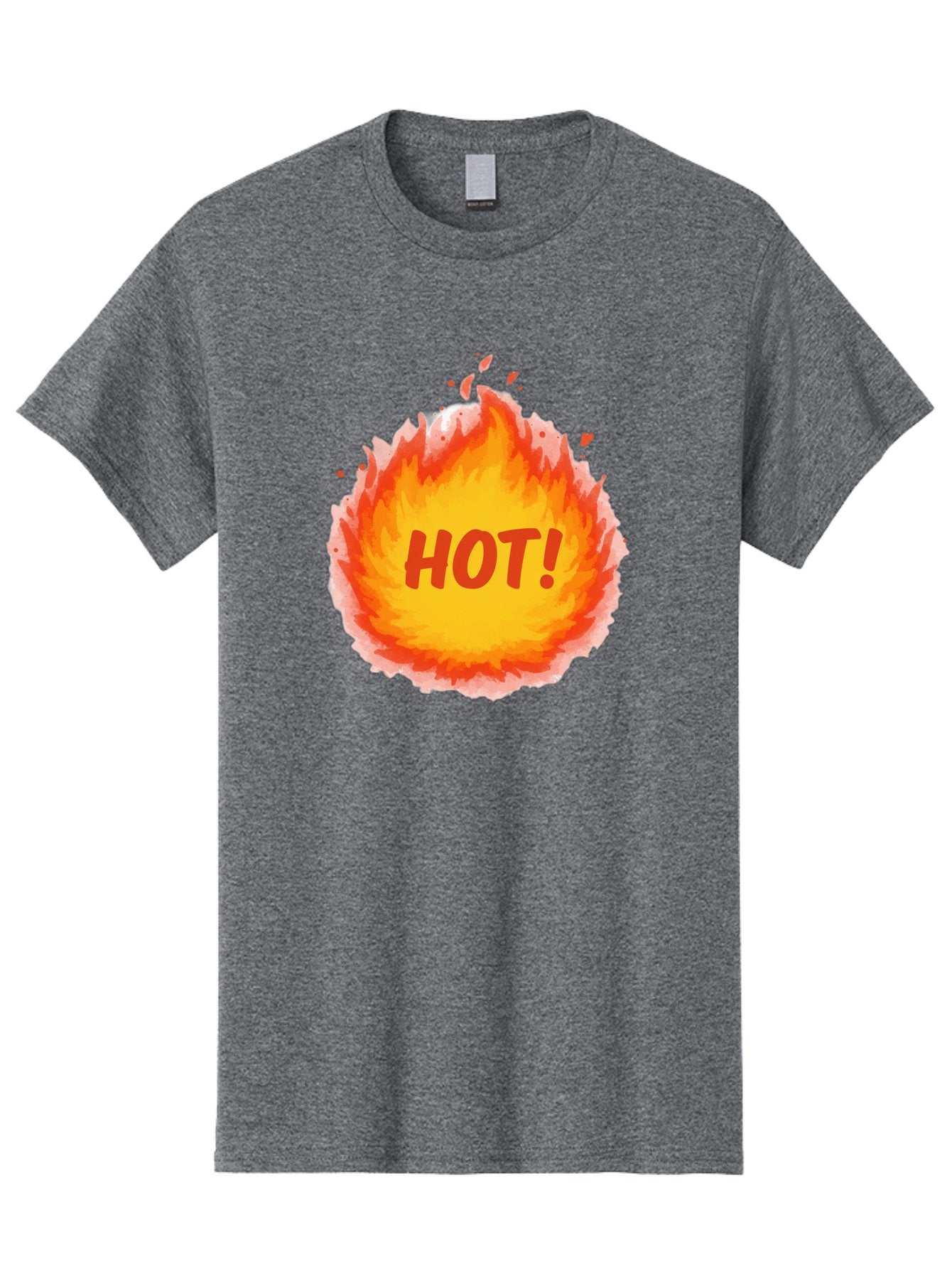 Hot-5 Men'S Graphic Tee, 100% Cotton, Comfortable Casual Summer Wear, Machine Washable, Fireball Graphic, Burning Flames, Hot Trending Topic, Fiery Passion, Intense Heat, Bold Red Letters, Vibrant Colors, Energetic Vibe, Baa804 9
