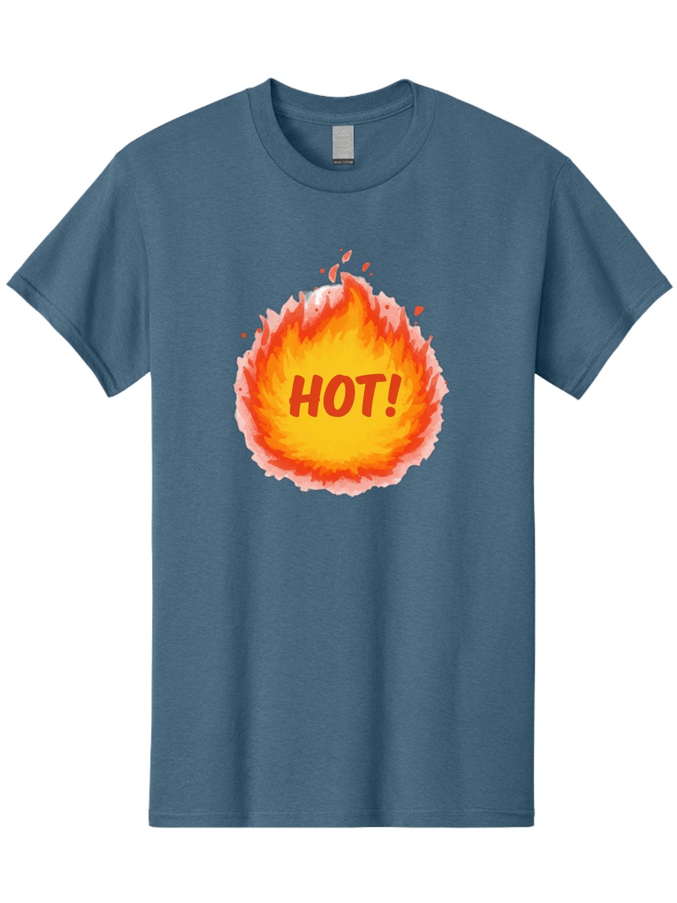 Hot-5 Men'S Graphic Tee, 100% Cotton, Comfortable Casual Summer Wear, Machine Washable, Fireball Graphic, Burning Flames, Hot Trending Topic, Fiery Passion, Intense Heat, Bold Red Letters, Vibrant Colors, Energetic Vibe, Baa804 7