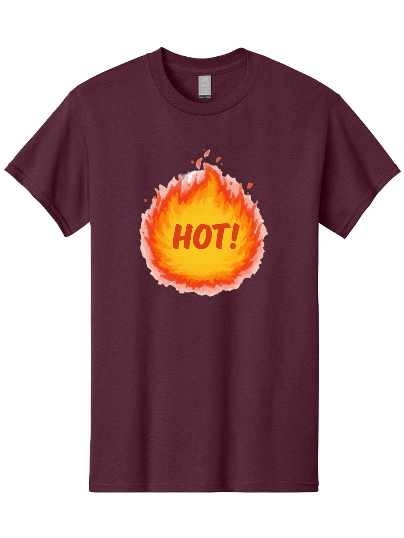 Hot-5 Men'S Graphic Tee, 100% Cotton, Comfortable Casual Summer Wear, Machine Washable, Fireball Graphic, Burning Flames, Hot Trending Topic, Fiery Passion, Intense Heat, Bold Red Letters, Vibrant Colors, Energetic Vibe, Baa804 12
