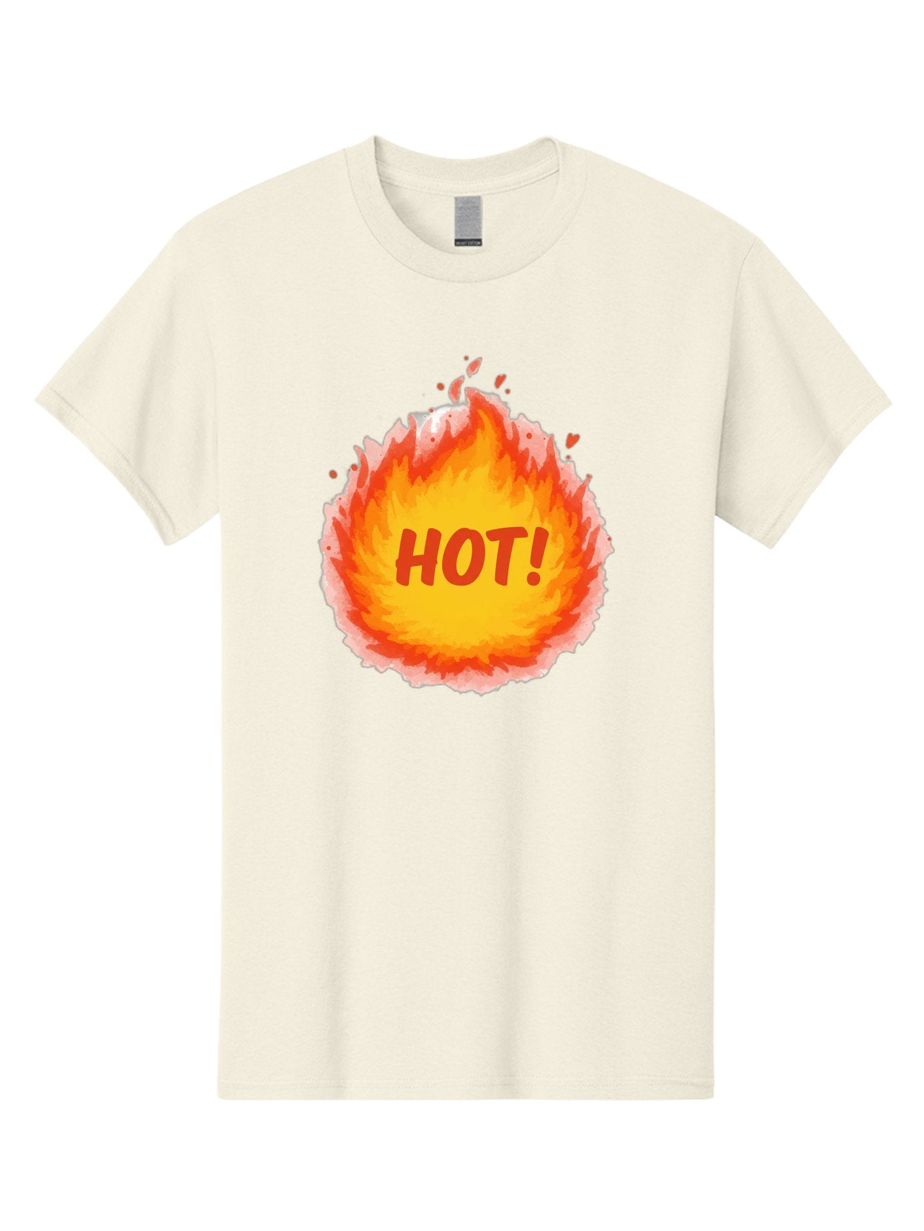Hot-5 Men'S Graphic Tee, 100% Cotton, Comfortable Casual Summer Wear, Machine Washable, Fireball Graphic, Burning Flames, Hot Trending Topic, Fiery Passion, Intense Heat, Bold Red Letters, Vibrant Colors, Energetic Vibe, Baa804 8