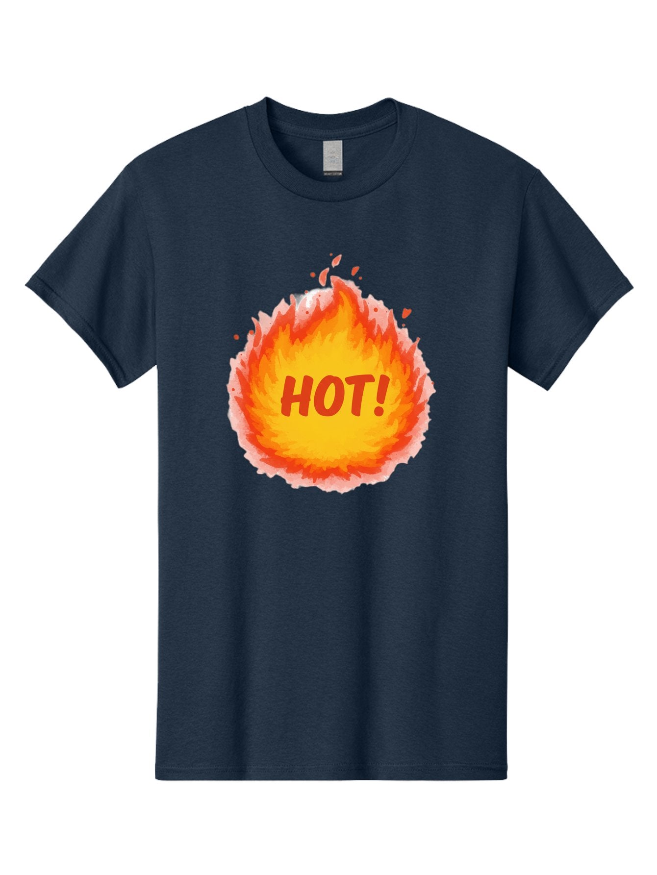 Hot-5 Men'S Graphic Tee, 100% Cotton, Comfortable Casual Summer Wear, Machine Washable, Fireball Graphic, Burning Flames, Hot Trending Topic, Fiery Passion, Intense Heat, Bold Red Letters, Vibrant Colors, Energetic Vibe, Baa804 4