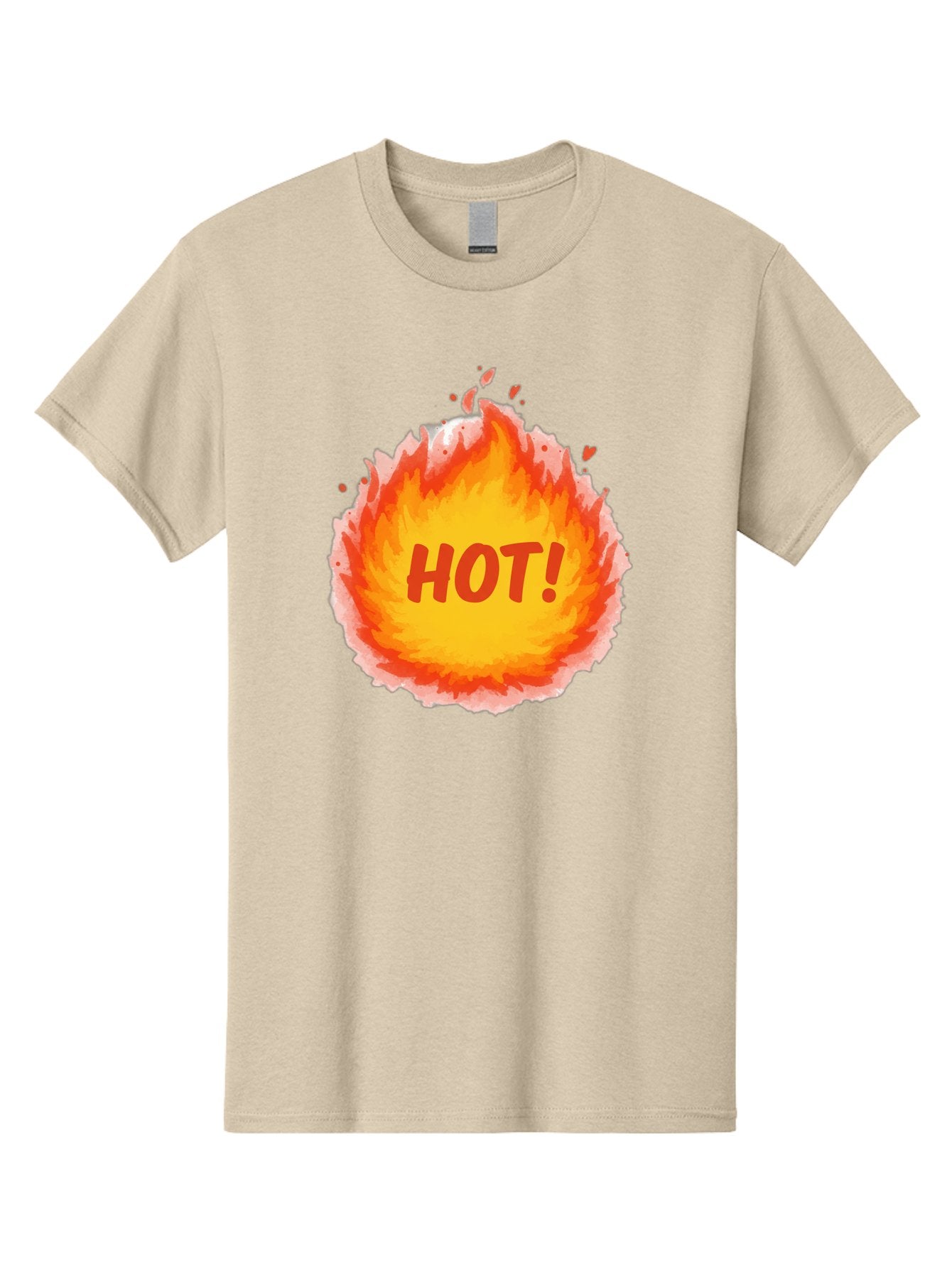 Hot-5 Men'S Graphic Tee, 100% Cotton, Comfortable Casual Summer Wear, Machine Washable, Fireball Graphic, Burning Flames, Hot Trending Topic, Fiery Passion, Intense Heat, Bold Red Letters, Vibrant Colors, Energetic Vibe, Baa804 3