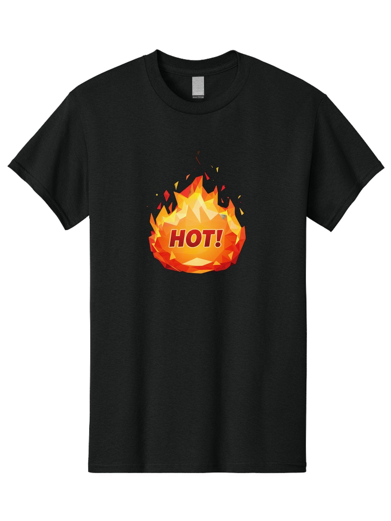 Hot-6 Men'S Graphic Tee, 100% Cotton, Comfortable Casual Summer Wear, Machine Washable, Hot Badge, Fiery Emblem, Orange Flames, Bold Text, Hot!, Burning Effect, Vibrant Graphics, Attention-Grabbing Design, Fiery Graphics, Explosive Badge Baa805 12
