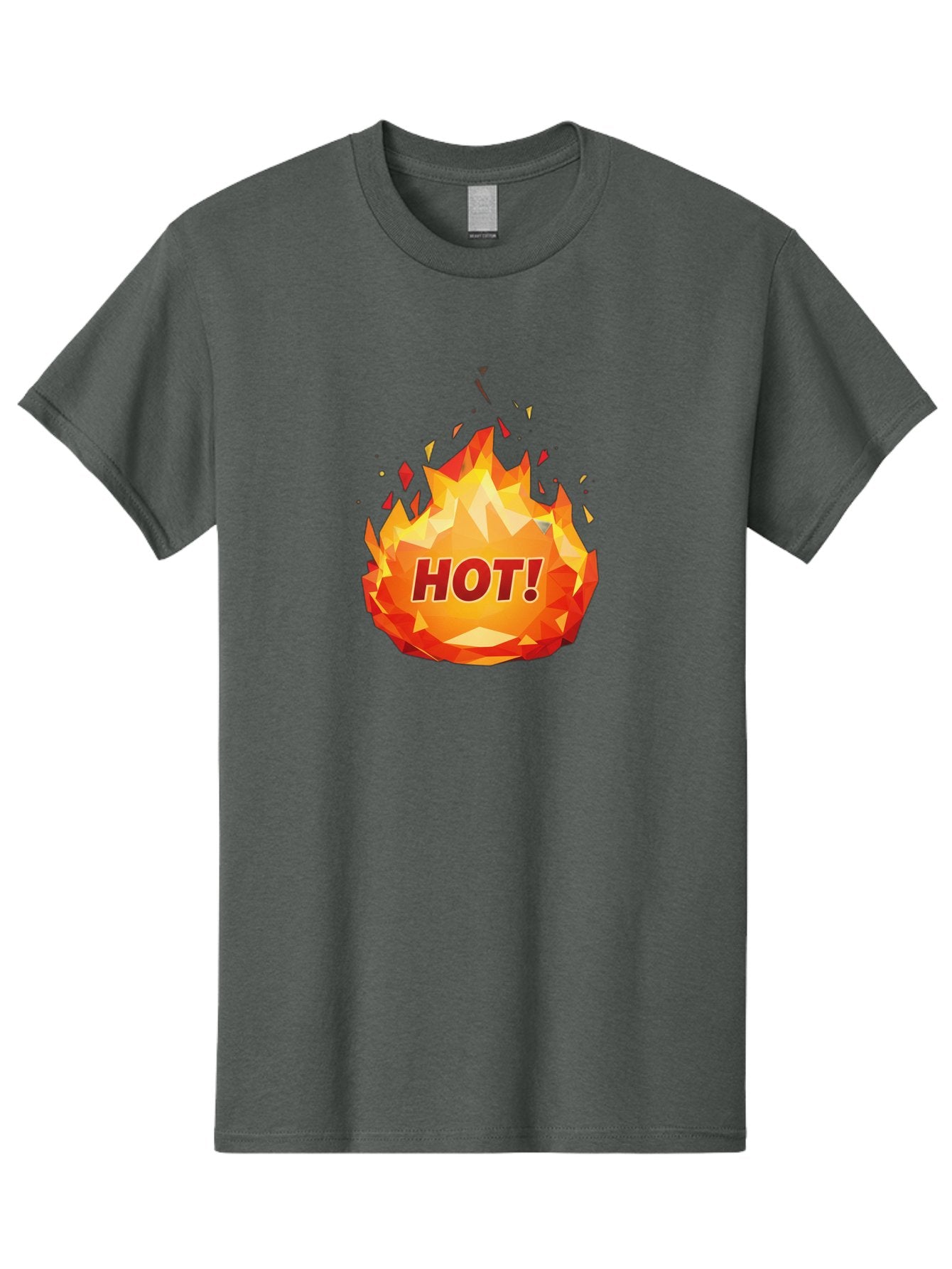 Hot-6 Men'S Graphic Tee, 100% Cotton, Comfortable Casual Summer Wear, Machine Washable, Hot Badge, Fiery Emblem, Orange Flames, Bold Text, Hot!, Burning Effect, Vibrant Graphics, Attention-Grabbing Design, Fiery Graphics, Explosive Badge Baa805 7