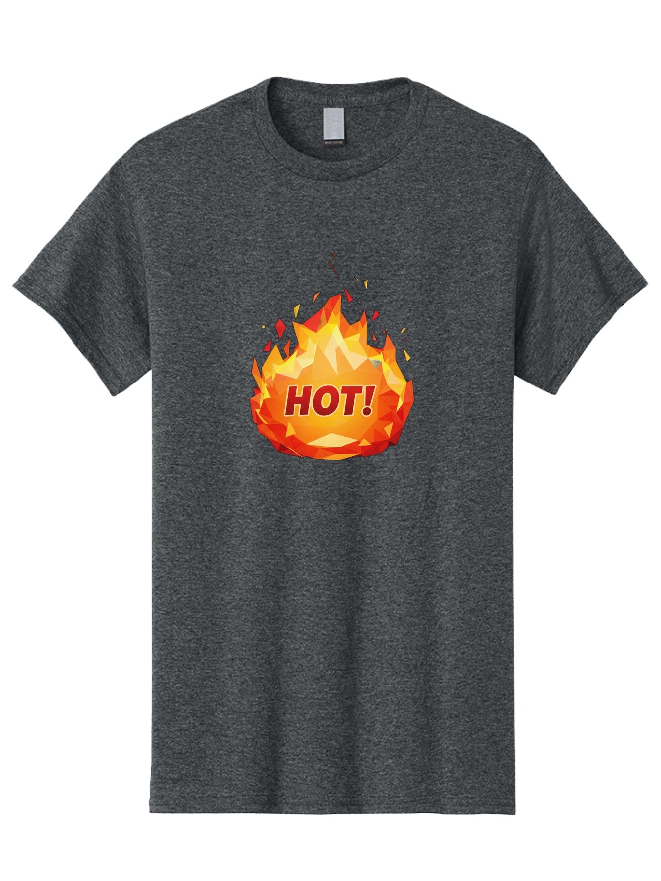 Hot-6 Men'S Graphic Tee, 100% Cotton, Comfortable Casual Summer Wear, Machine Washable, Hot Badge, Fiery Emblem, Orange Flames, Bold Text, Hot!, Burning Effect, Vibrant Graphics, Attention-Grabbing Design, Fiery Graphics, Explosive Badge Baa805 11