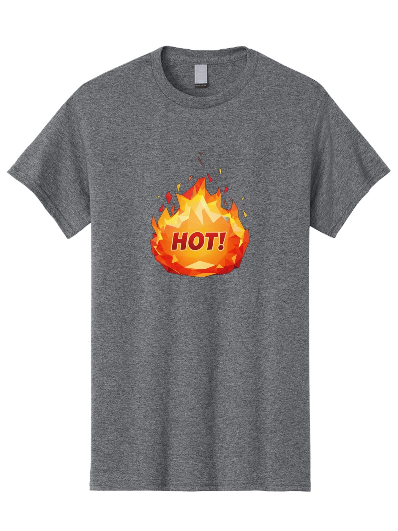 Hot-6 Men'S Graphic Tee, 100% Cotton, Comfortable Casual Summer Wear, Machine Washable, Hot Badge, Fiery Emblem, Orange Flames, Bold Text, Hot!, Burning Effect, Vibrant Graphics, Attention-Grabbing Design, Fiery Graphics, Explosive Badge Baa805 4