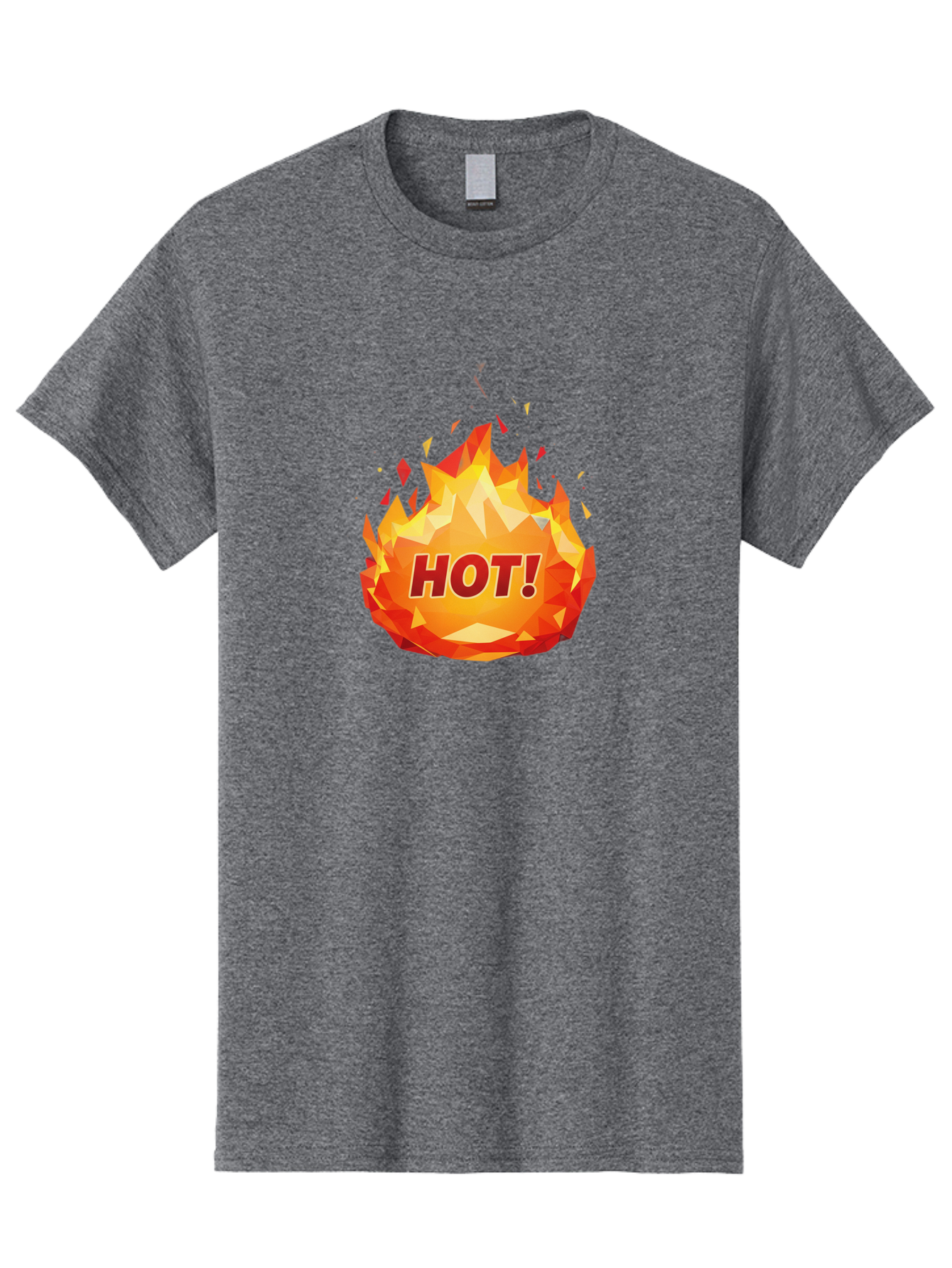 Hot-6 Men'S Graphic Tee, 100% Cotton, Comfortable Casual Summer Wear, Machine Washable, Hot Badge, Fiery Emblem, Orange Flames, Bold Text, Hot!, Burning Effect, Vibrant Graphics, Attention-Grabbing Design, Fiery Graphics, Explosive Badge Baa805 23