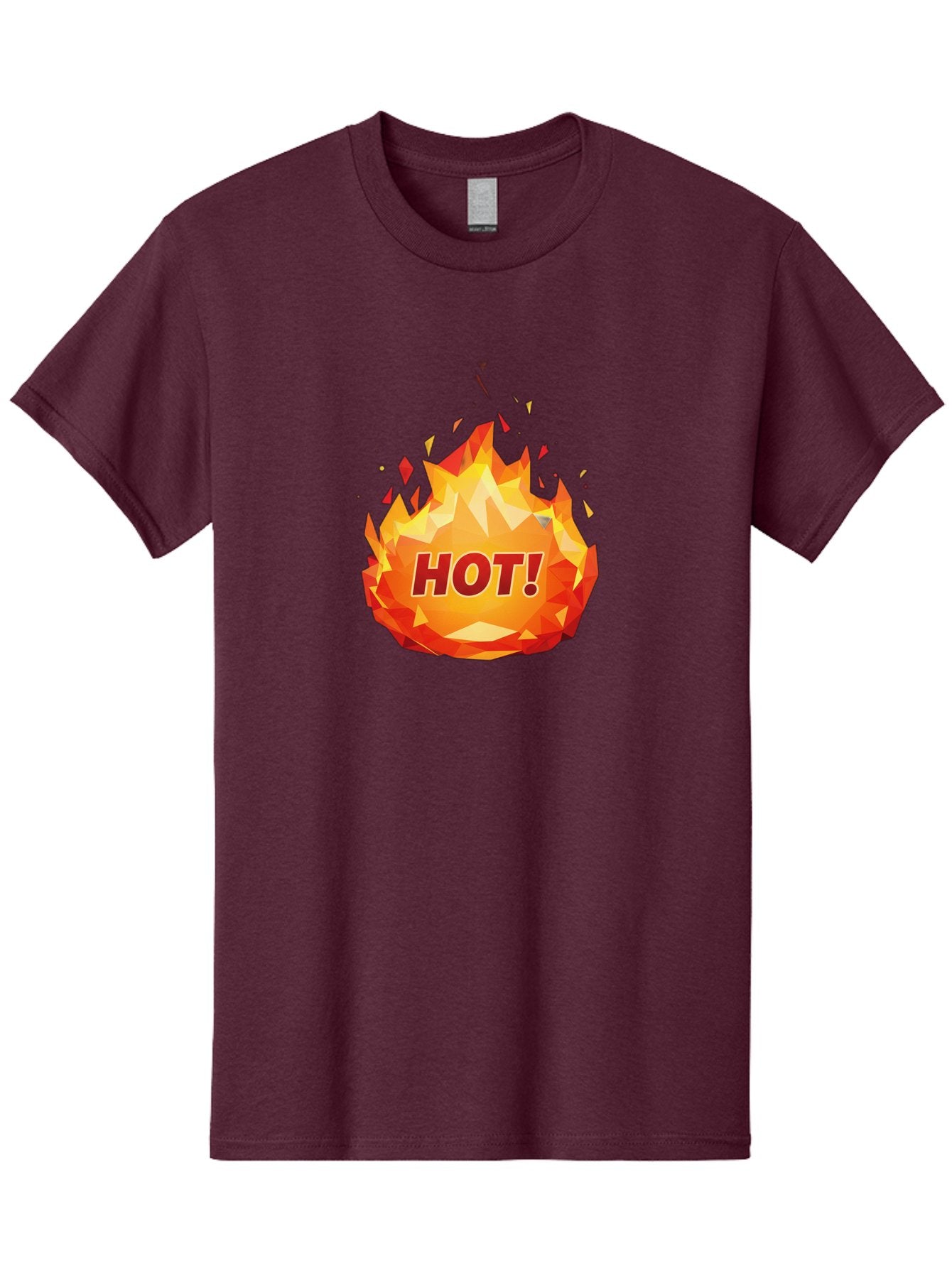 Hot-6 Men'S Graphic Tee, 100% Cotton, Comfortable Casual Summer Wear, Machine Washable, Hot Badge, Fiery Emblem, Orange Flames, Bold Text, Hot!, Burning Effect, Vibrant Graphics, Attention-Grabbing Design, Fiery Graphics, Explosive Badge Baa805 10