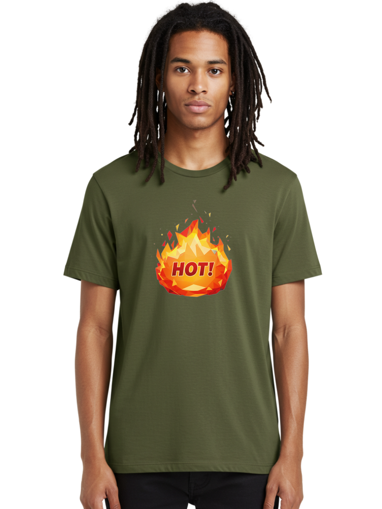 Hot-6 Men'S Graphic Tee, 100% Cotton, Comfortable Casual Summer Wear, Machine Washable, Hot Badge, Fiery Emblem, Orange Flames, Bold Text, Hot!, Burning Effect, Vibrant Graphics, Attention-Grabbing Design, Fiery Graphics, Explosive Badge Baa805 30