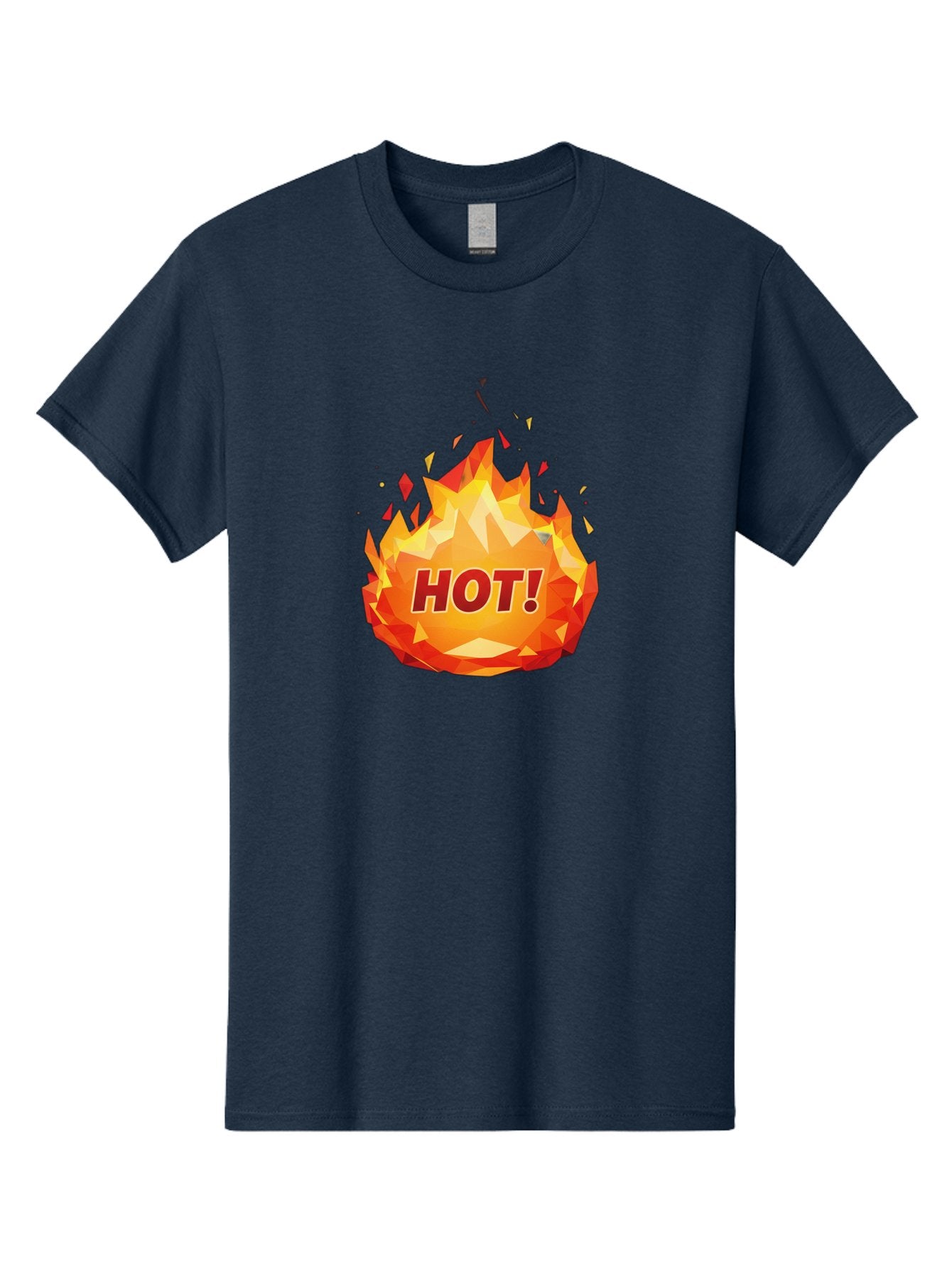 Hot-6 Men'S Graphic Tee, 100% Cotton, Comfortable Casual Summer Wear, Machine Washable, Hot Badge, Fiery Emblem, Orange Flames, Bold Text, Hot!, Burning Effect, Vibrant Graphics, Attention-Grabbing Design, Fiery Graphics, Explosive Badge Baa805 5