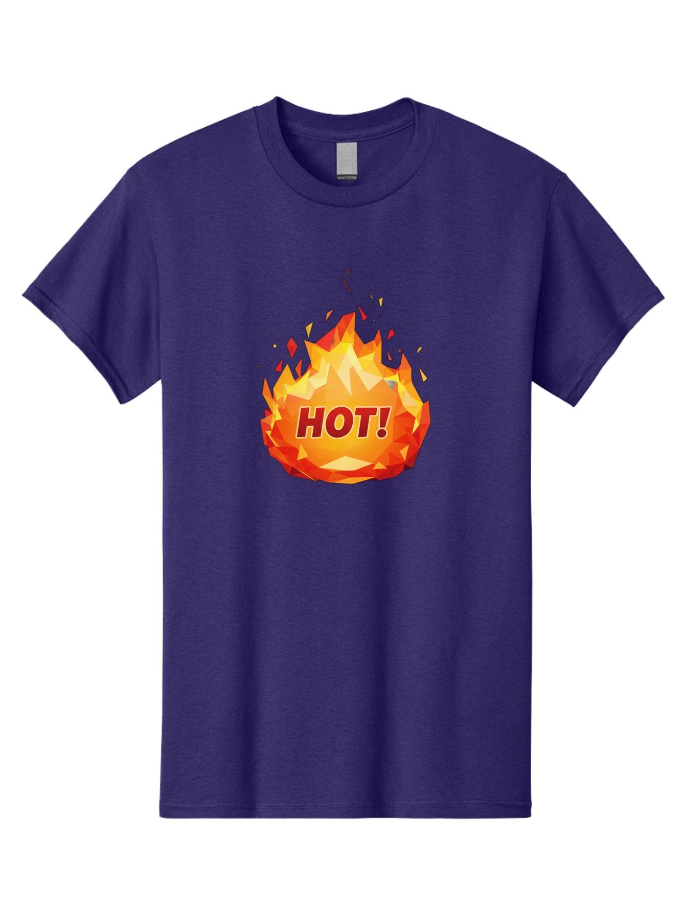 Hot-6 Men'S Graphic Tee, 100% Cotton, Comfortable Casual Summer Wear, Machine Washable, Hot Badge, Fiery Emblem, Orange Flames, Bold Text, Hot!, Burning Effect, Vibrant Graphics, Attention-Grabbing Design, Fiery Graphics, Explosive Badge Baa805 8