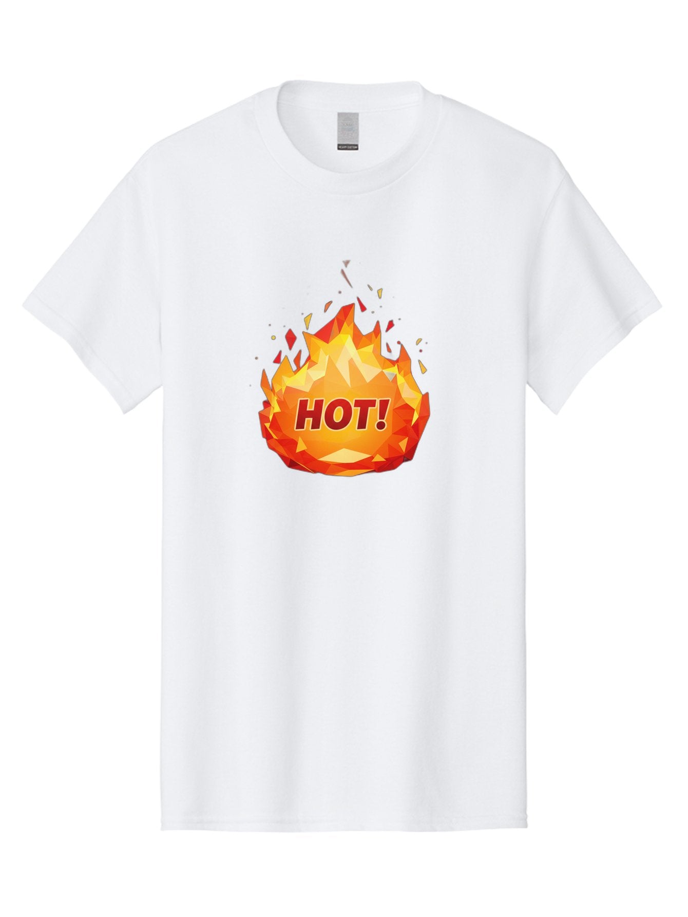 Hot-6 Men'S Graphic Tee, 100% Cotton, Comfortable Casual Summer Wear, Machine Washable, Hot Badge, Fiery Emblem, Orange Flames, Bold Text, Hot!, Burning Effect, Vibrant Graphics, Attention-Grabbing Design, Fiery Graphics, Explosive Badge Baa805 3