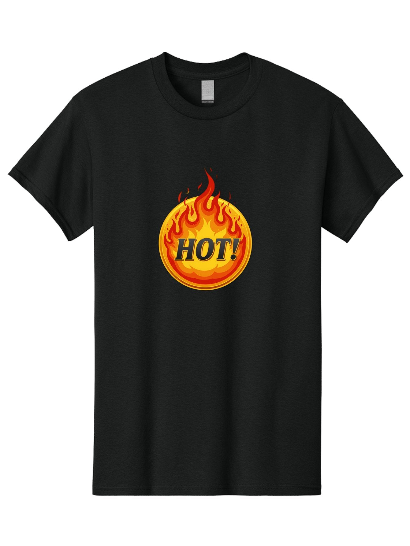 Hot-7 Men'S Graphic Tee, 100% Cotton, Comfortable Casual Summer Wear, Machine Washable, Flame Design, Fiery Graphic, Hot Item, Bold Typography, Fiery Theme, Hot! Text, Vibrant Colors, Energetic Vibe, Dynamic Illustration Baa806 9