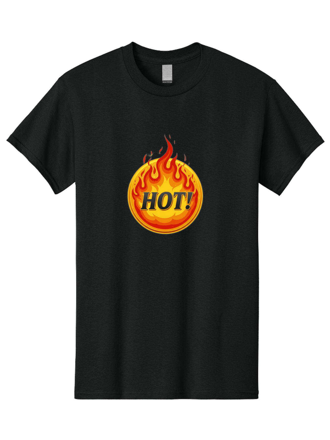 Hot-7 Men'S Graphic Tee, 100% Cotton, Comfortable Casual Summer Wear, Machine Washable, Flame Design, Fiery Graphic, Hot Item, Bold Typography, Fiery Theme, Hot! Text, Vibrant Colors, Energetic Vibe, Dynamic Illustration Baa806 9