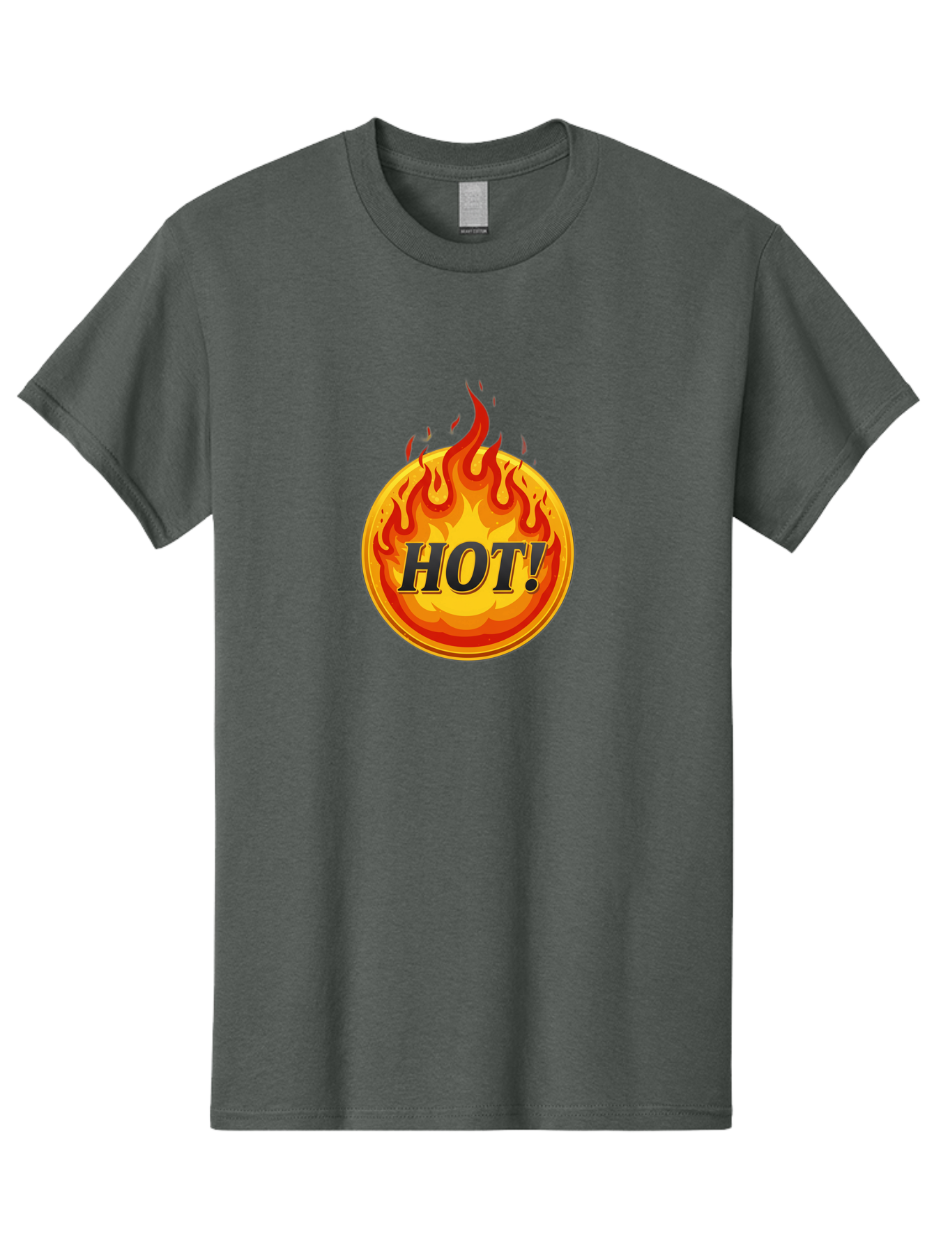 Hot-7 Men'S Graphic Tee, 100% Cotton, Comfortable Casual Summer Wear, Machine Washable, Flame Design, Fiery Graphic, Hot Item, Bold Typography, Fiery Theme, Hot! Text, Vibrant Colors, Energetic Vibe, Dynamic Illustration Baa806 5