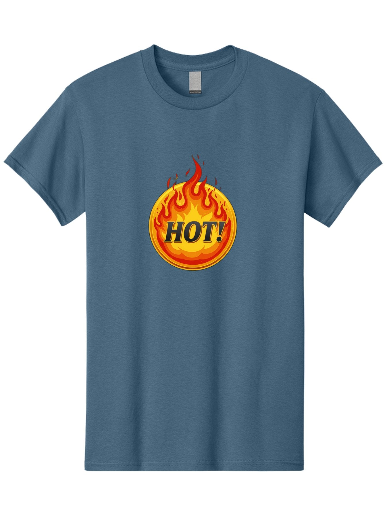 Hot-7 Men'S Graphic Tee, 100% Cotton, Comfortable Casual Summer Wear, Machine Washable, Flame Design, Fiery Graphic, Hot Item, Bold Typography, Fiery Theme, Hot! Text, Vibrant Colors, Energetic Vibe, Dynamic Illustration Baa806 11