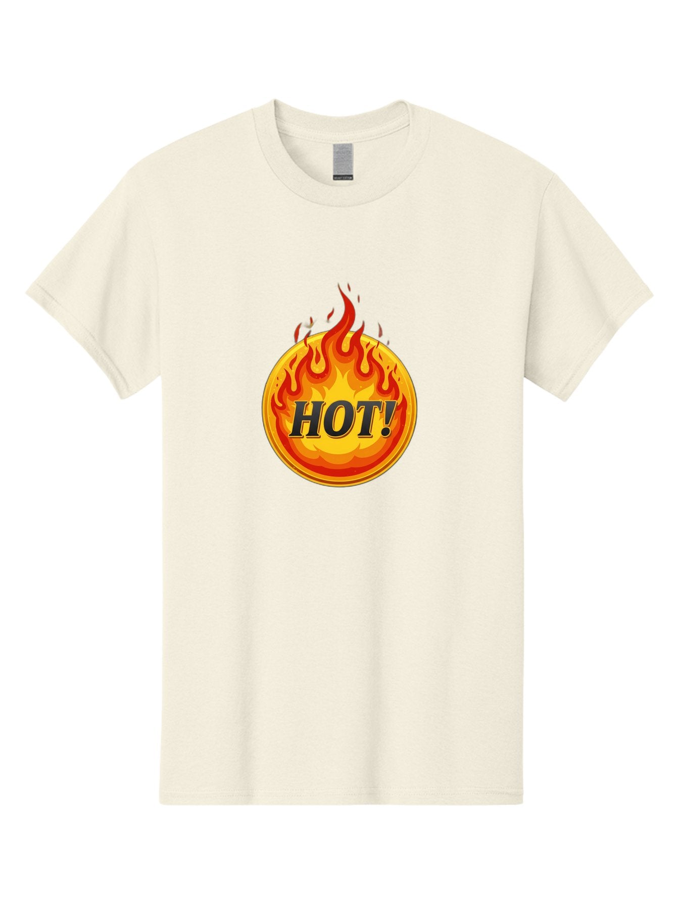 Hot-7 Men'S Graphic Tee, 100% Cotton, Comfortable Casual Summer Wear, Machine Washable, Flame Design, Fiery Graphic, Hot Item, Bold Typography, Fiery Theme, Hot! Text, Vibrant Colors, Energetic Vibe, Dynamic Illustration Baa806 4