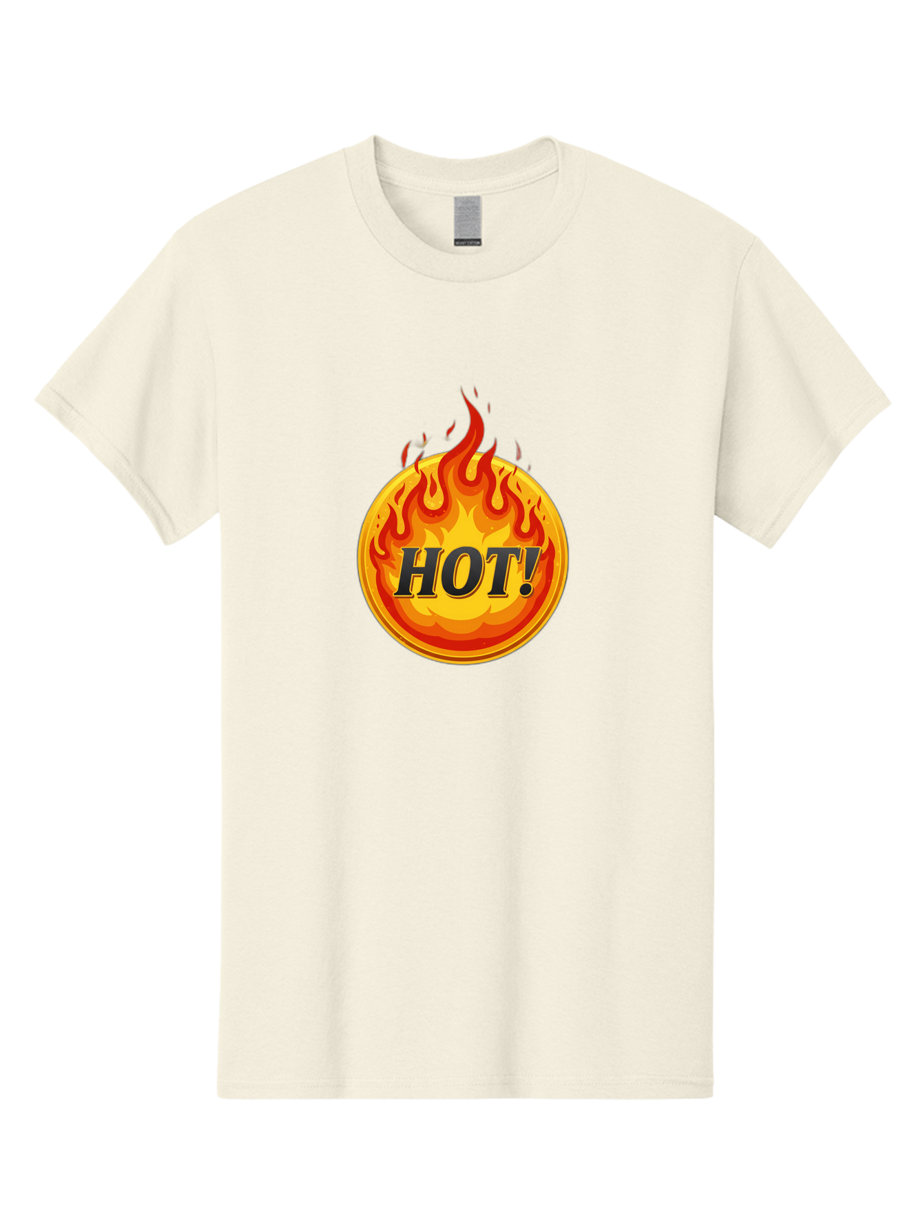 Hot-7 Men'S Graphic Tee, 100% Cotton, Comfortable Casual Summer Wear, Machine Washable, Flame Design, Fiery Graphic, Hot Item, Bold Typography, Fiery Theme, Hot! Text, Vibrant Colors, Energetic Vibe, Dynamic Illustration Baa806 23