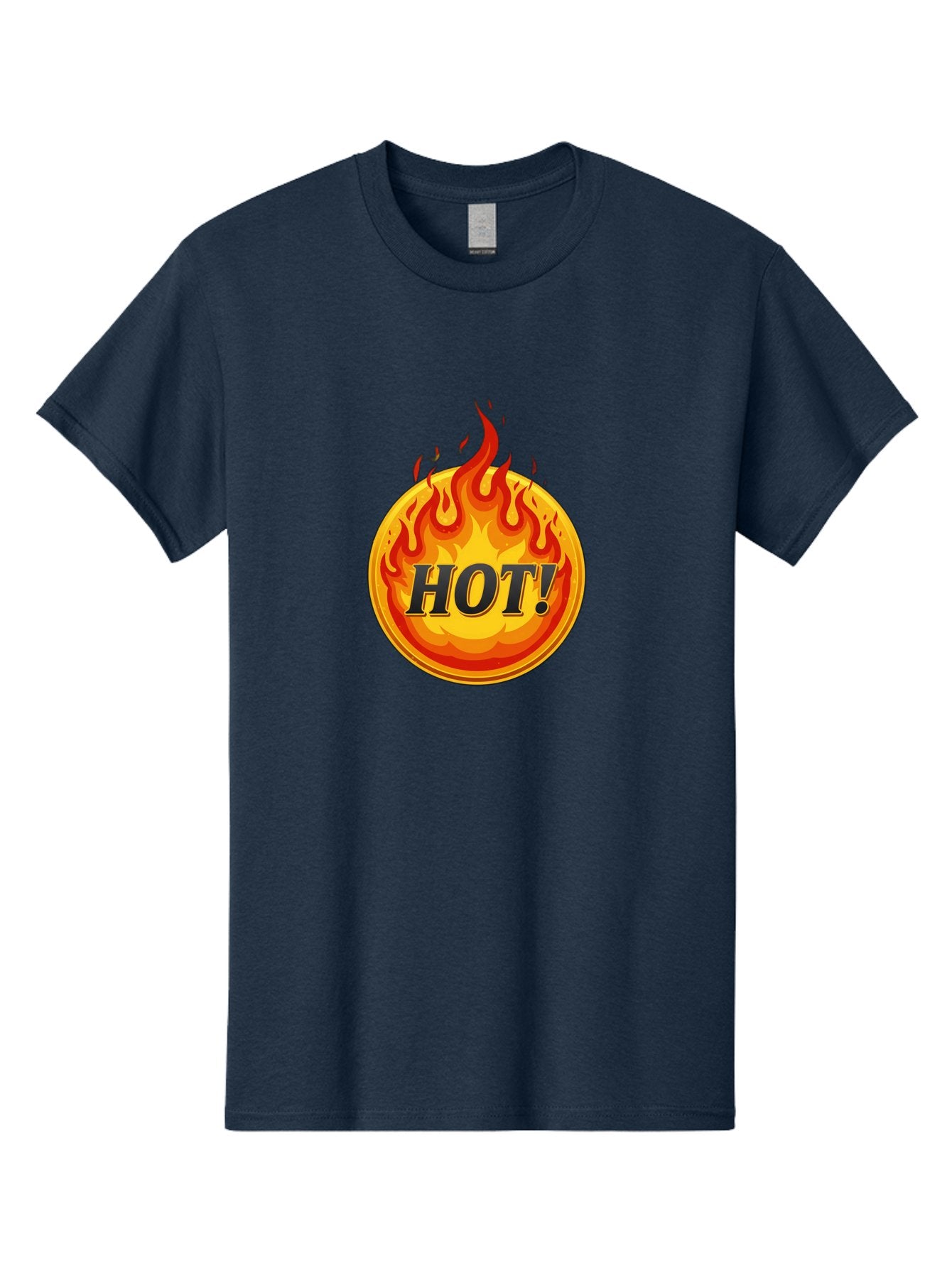 Hot-7 Men'S Graphic Tee, 100% Cotton, Comfortable Casual Summer Wear, Machine Washable, Flame Design, Fiery Graphic, Hot Item, Bold Typography, Fiery Theme, Hot! Text, Vibrant Colors, Energetic Vibe, Dynamic Illustration Baa806 7