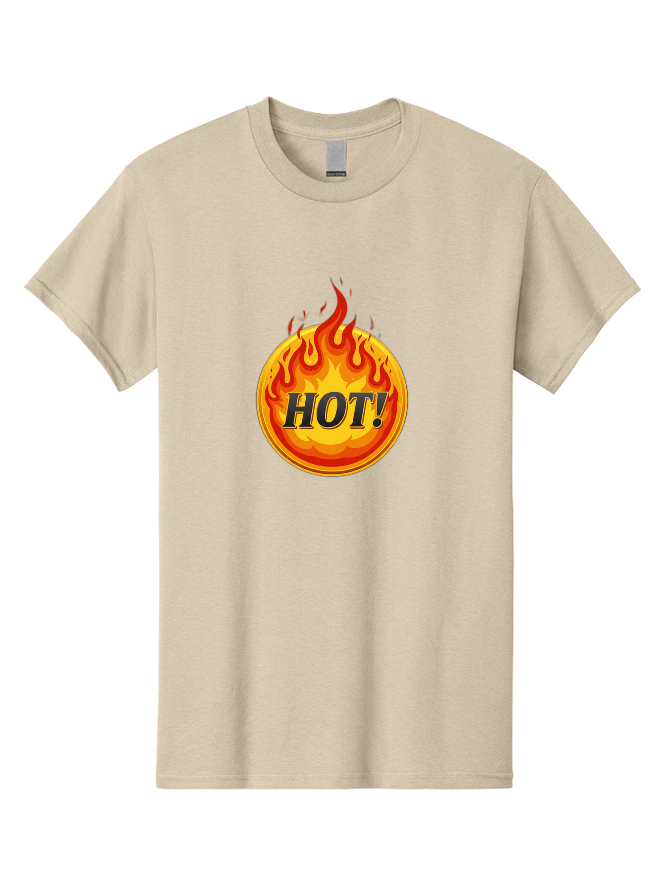 Hot-7 Men'S Graphic Tee, 100% Cotton, Comfortable Casual Summer Wear, Machine Washable, Flame Design, Fiery Graphic, Hot Item, Bold Typography, Fiery Theme, Hot! Text, Vibrant Colors, Energetic Vibe, Dynamic Illustration Baa806