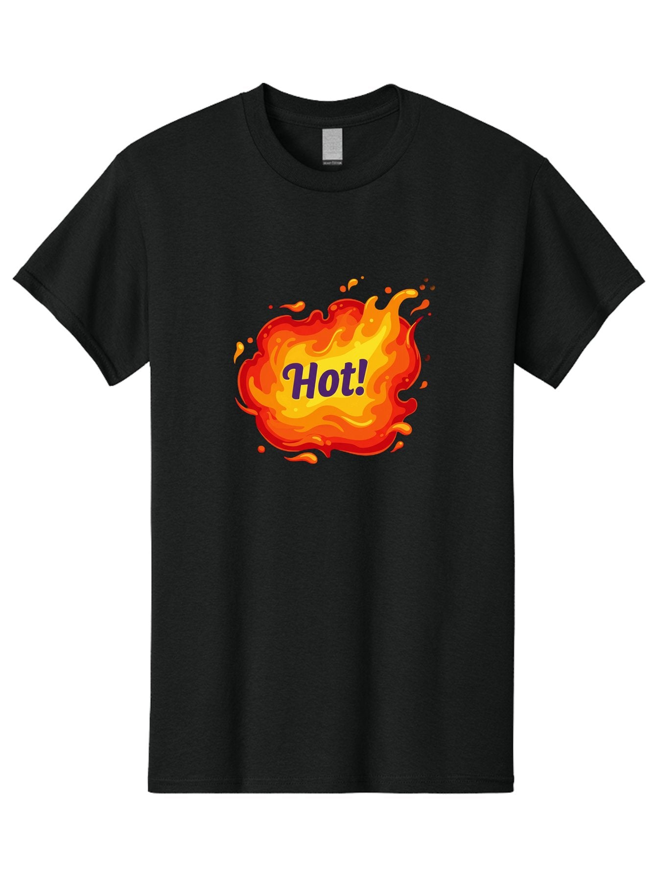 Hot-8 Men'S Graphic Tee, 100% Cotton, Comfortable Casual Summer Wear, Machine Washable, Hot!, Fiery Splatter, Vibrant Colors, Energetic Design, Attention-Grabbing Graphic, Bold Typography, Flames, Splashes, Dynamic Illustration Baa807 6